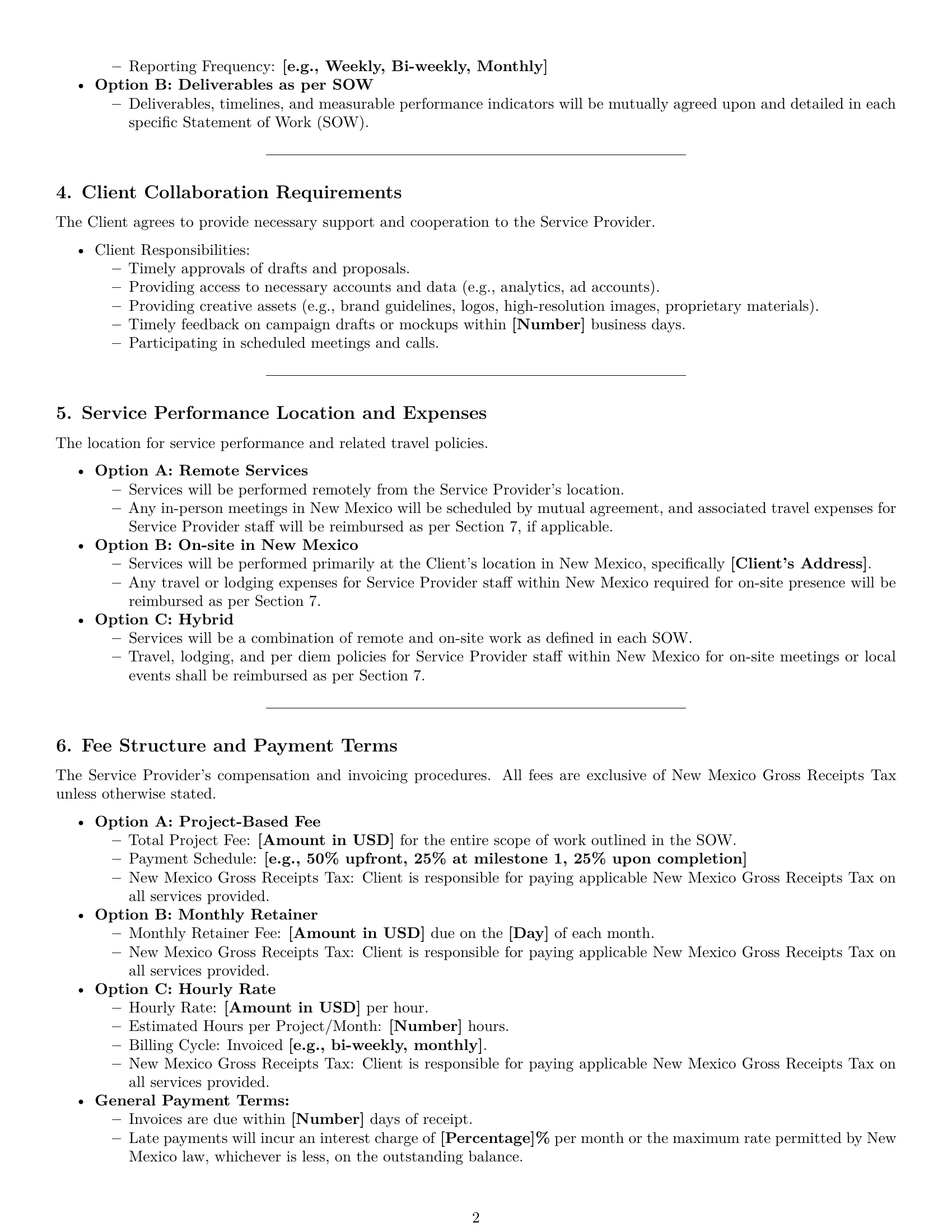 Preview page 2 of Pro New Mexico marketing service contract template