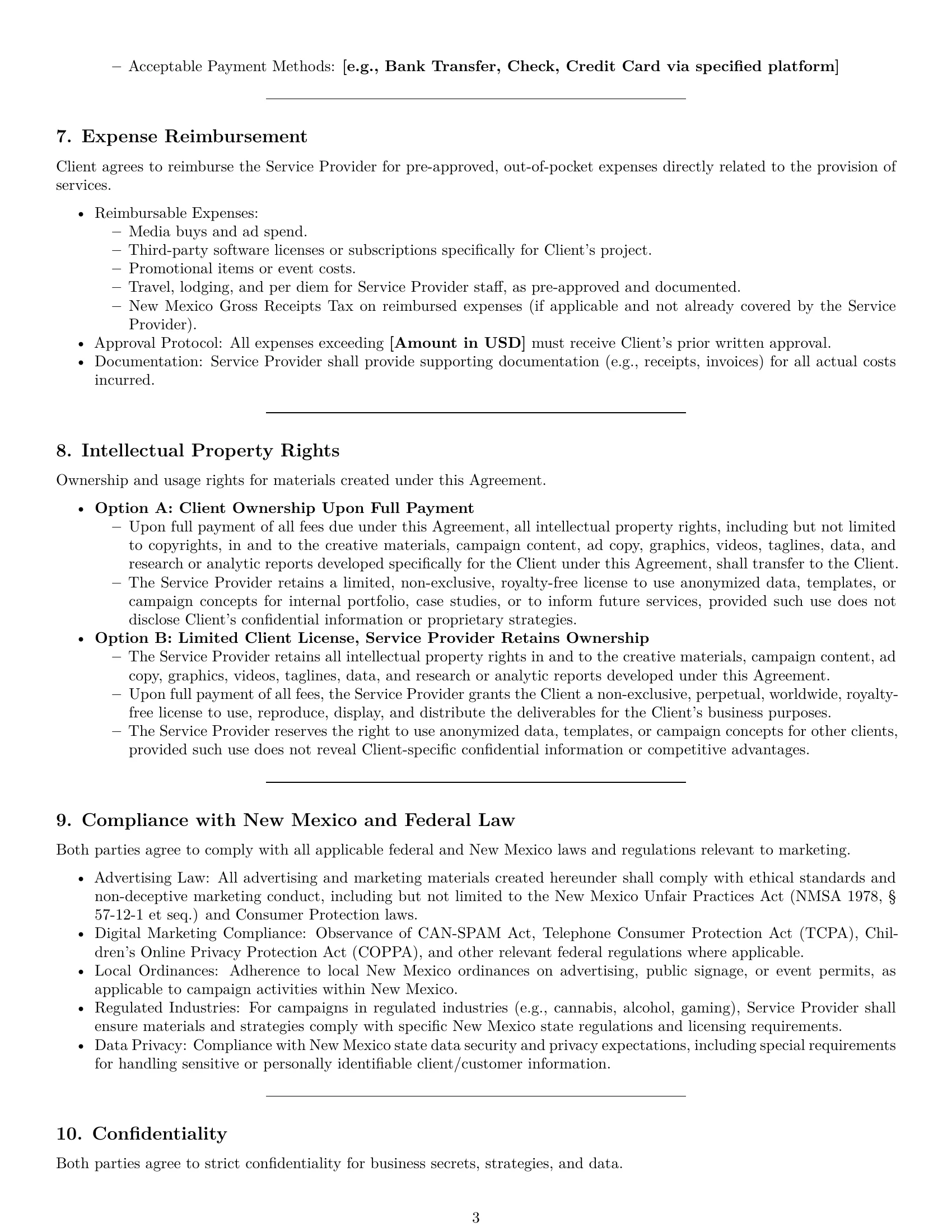 Preview page 3 of Pro New Mexico marketing service contract template
