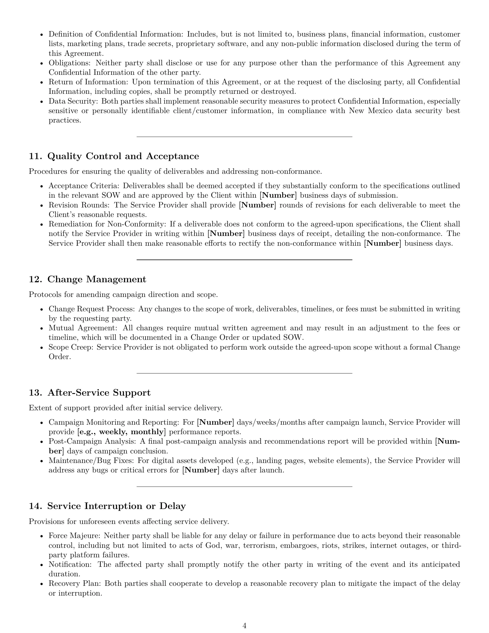 Preview page 4 of Pro New Mexico marketing service contract template