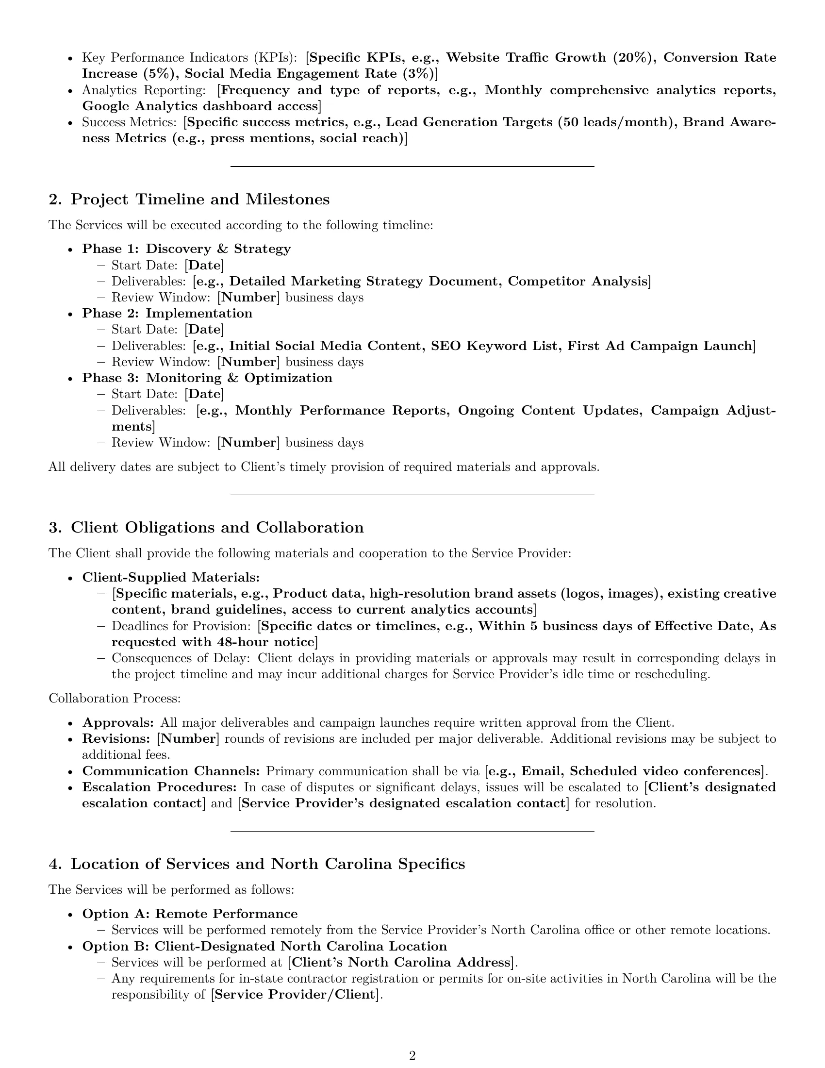 Preview page 2 of Pro North Carolina marketing service contract template
