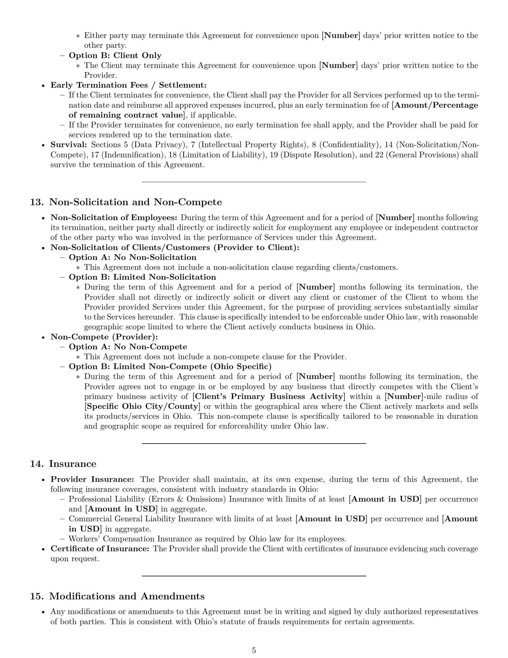 Preview page 5 of Pro Ohio marketing service contract template