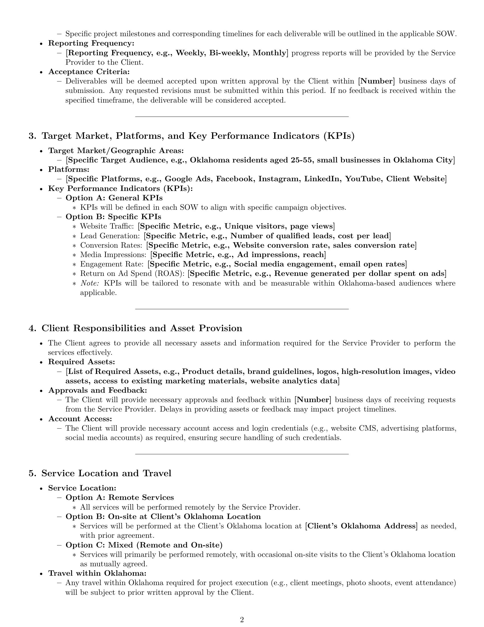 Preview page 2 of Pro Oklahoma marketing service contract template