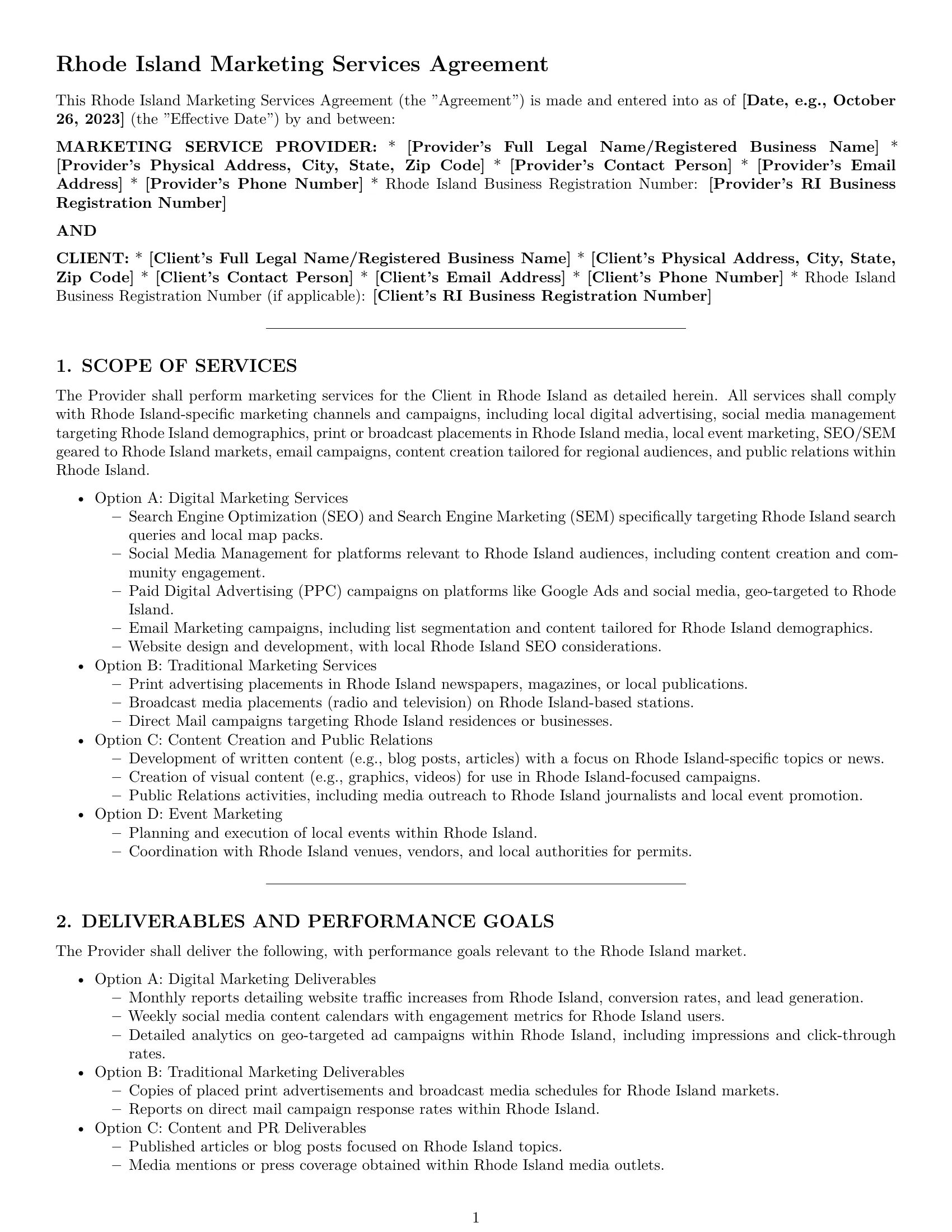 Preview page 1 of Pro Rhode Island marketing service contract template