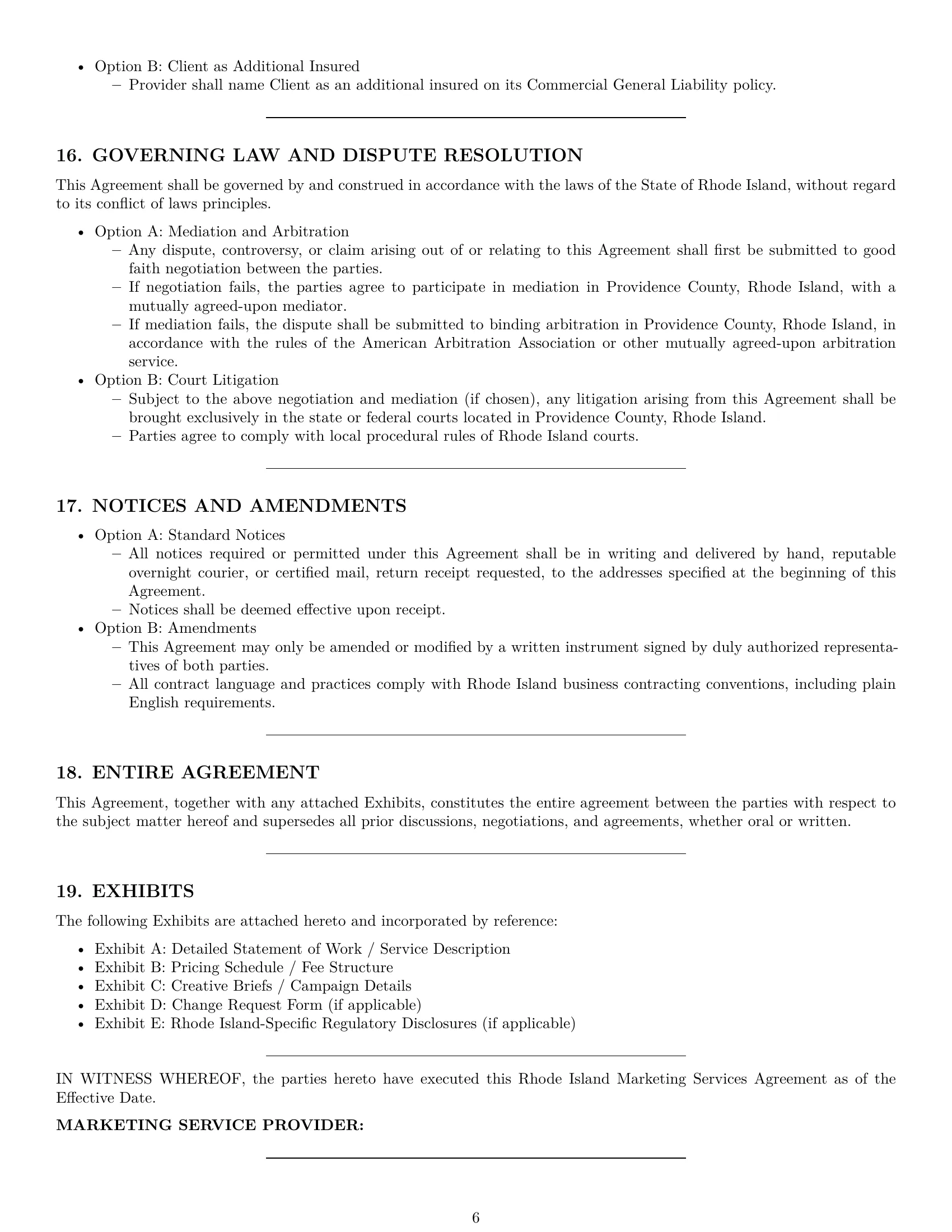 Preview page 6 of Pro Rhode Island marketing service contract template