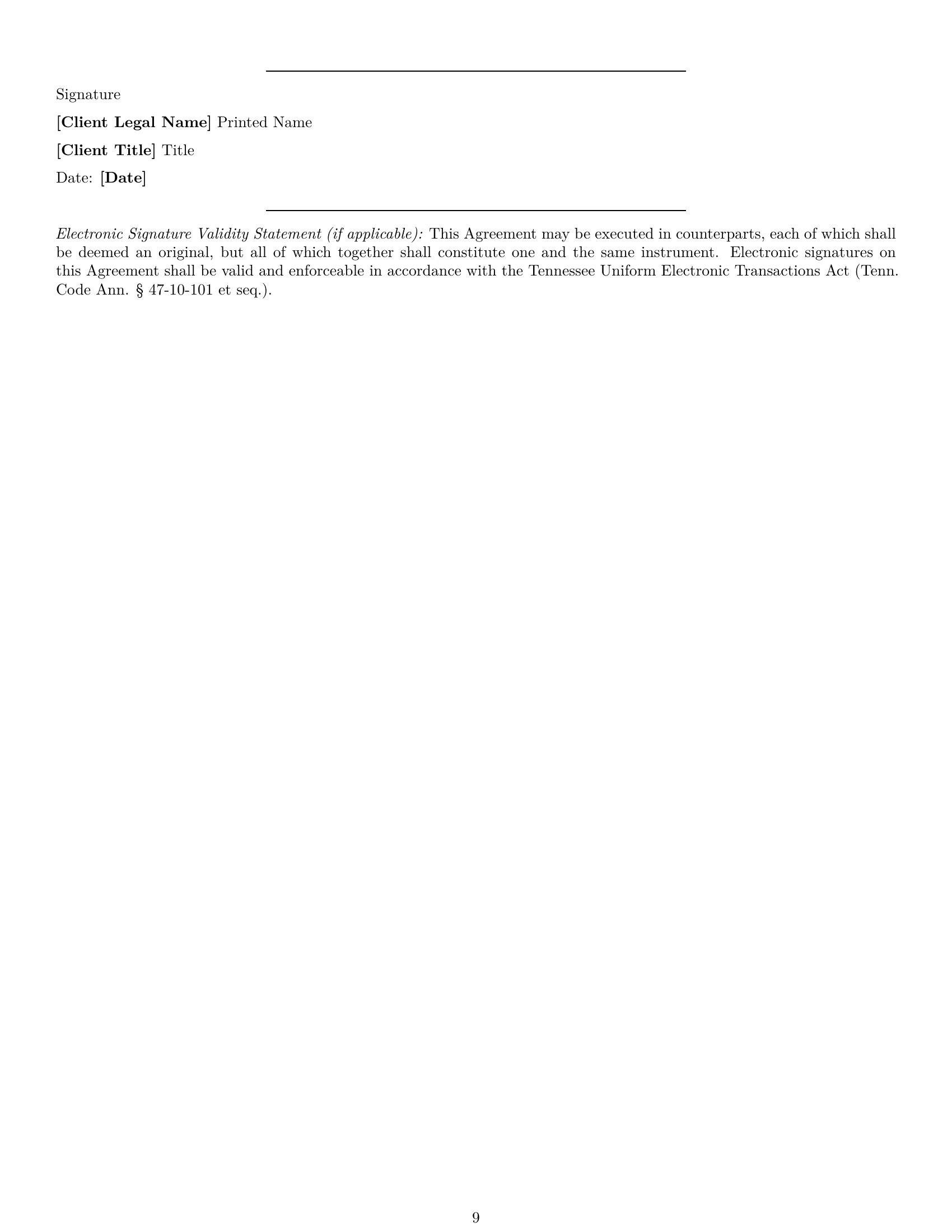Preview page 9 of Pro Tennessee marketing service contract template