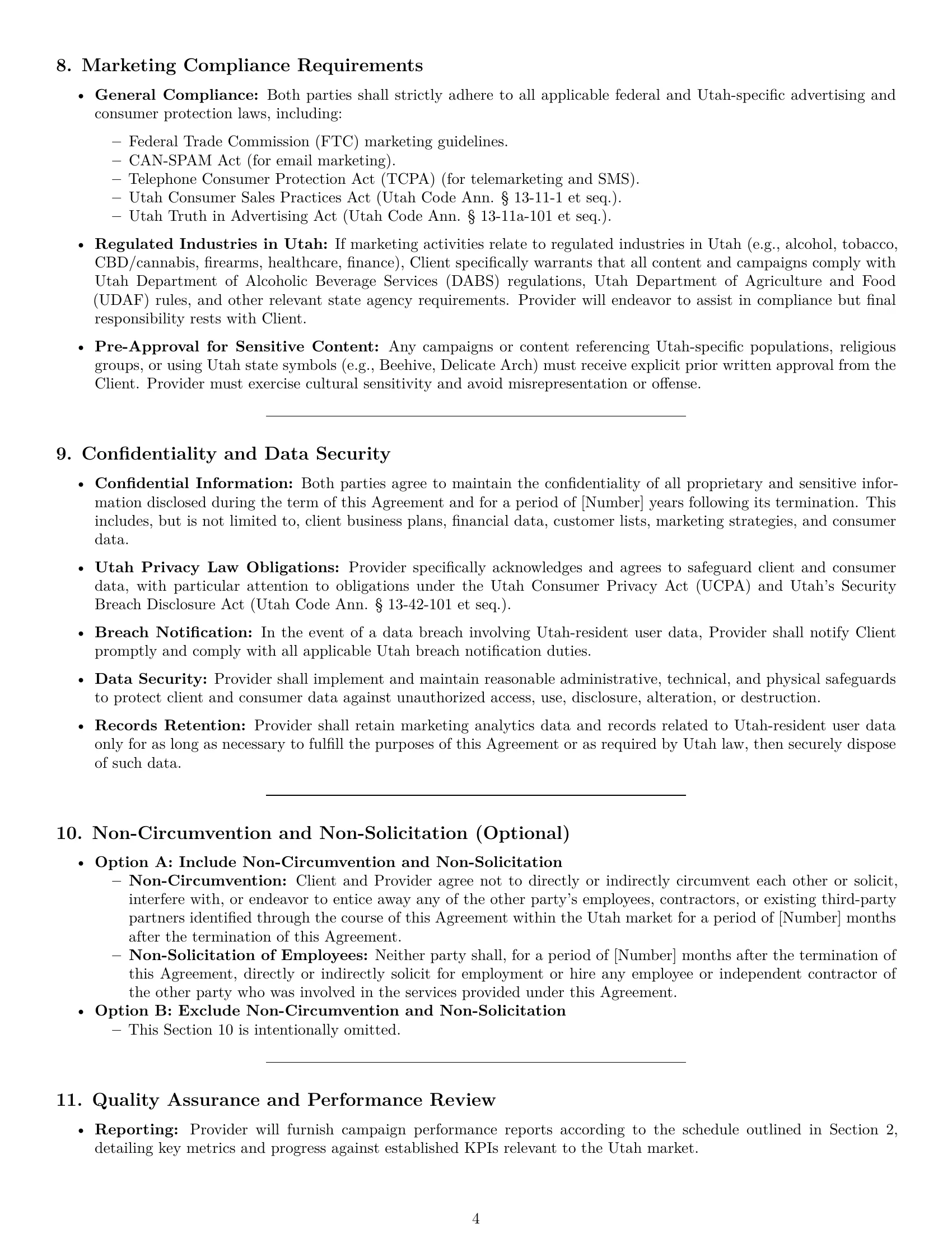 Preview page 4 of Pro Utah marketing service contract template