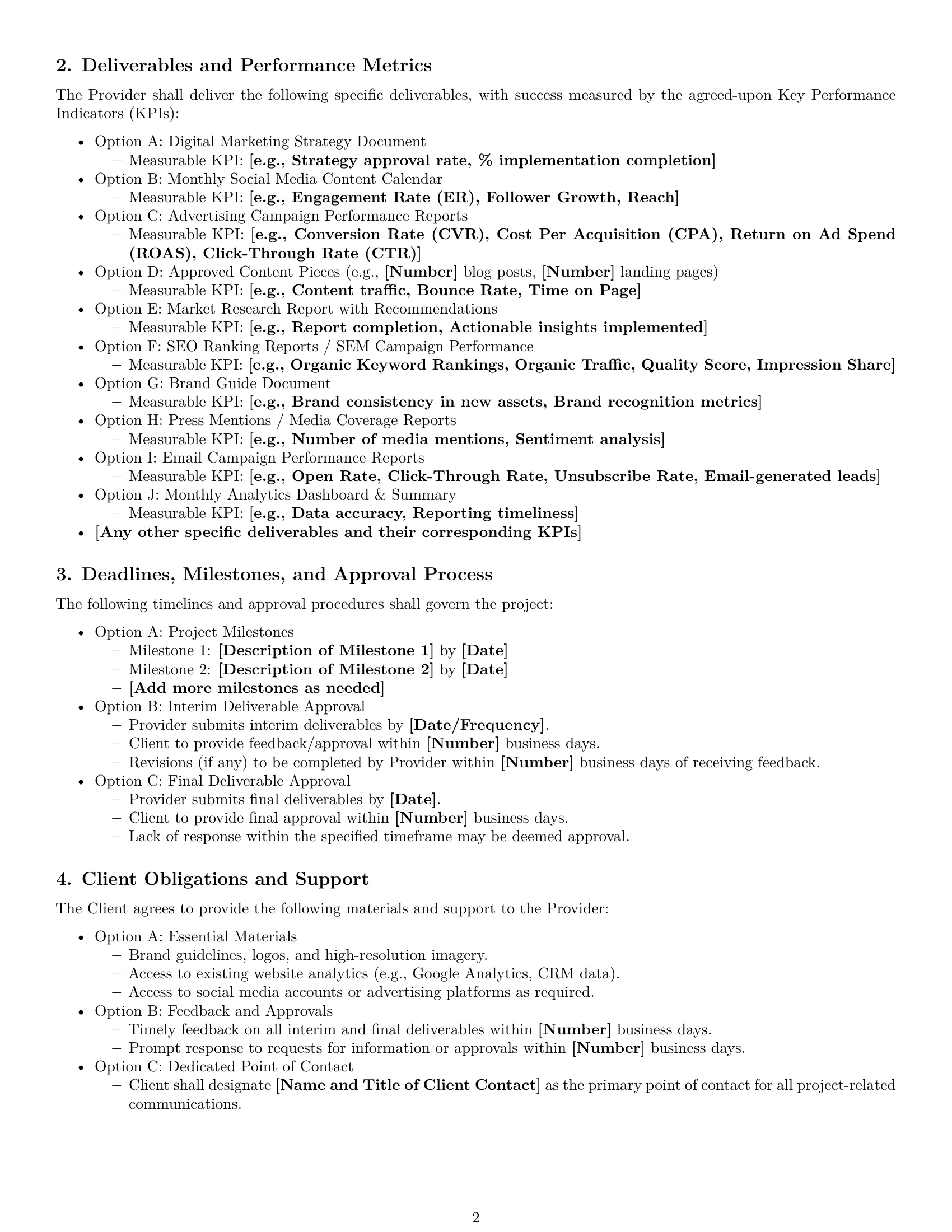 Preview page 2 of Pro Washington marketing service contract template