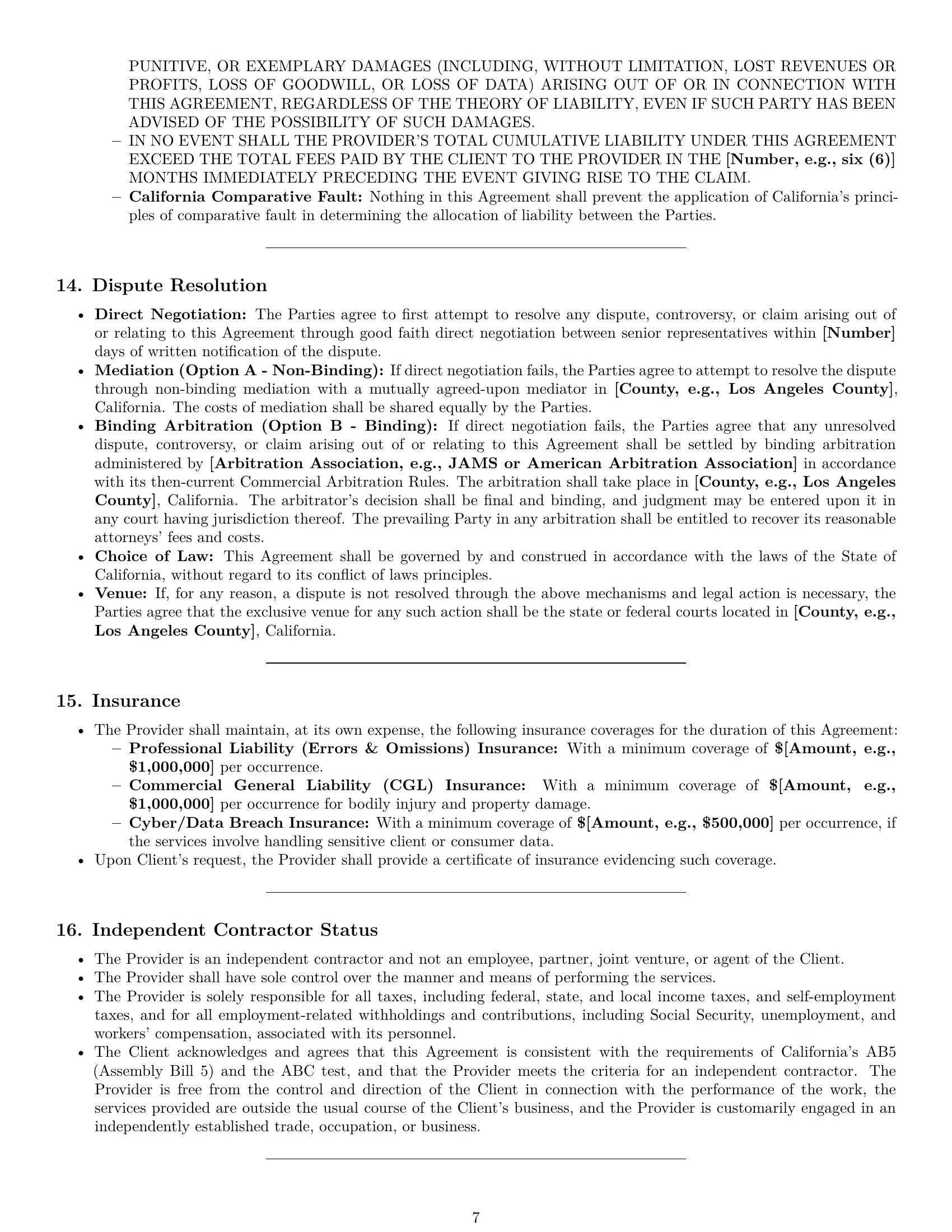 Preview page 7 of Pro California marketing service contract template