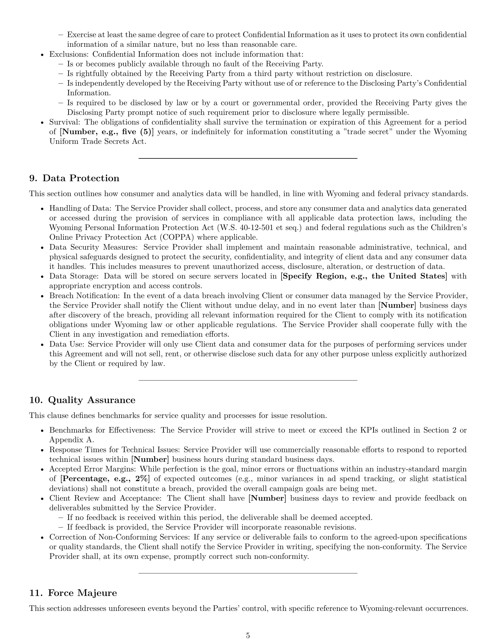 Preview page 5 of Pro Wyoming marketing service contract template