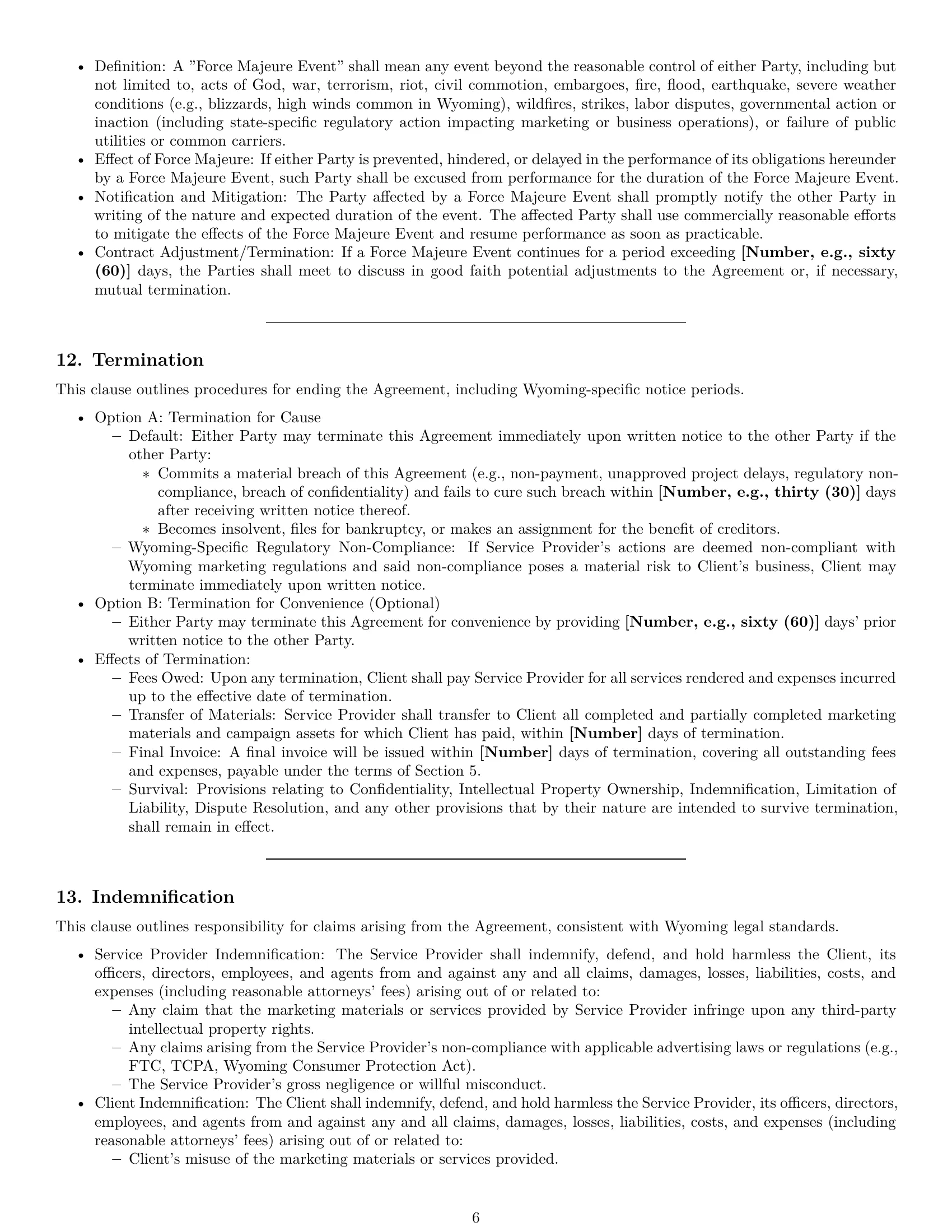 Preview page 6 of Pro Wyoming marketing service contract template