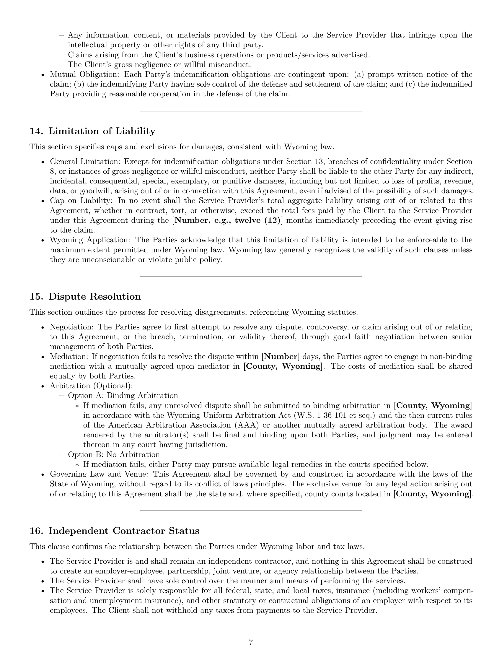 Preview page 7 of Pro Wyoming marketing service contract template