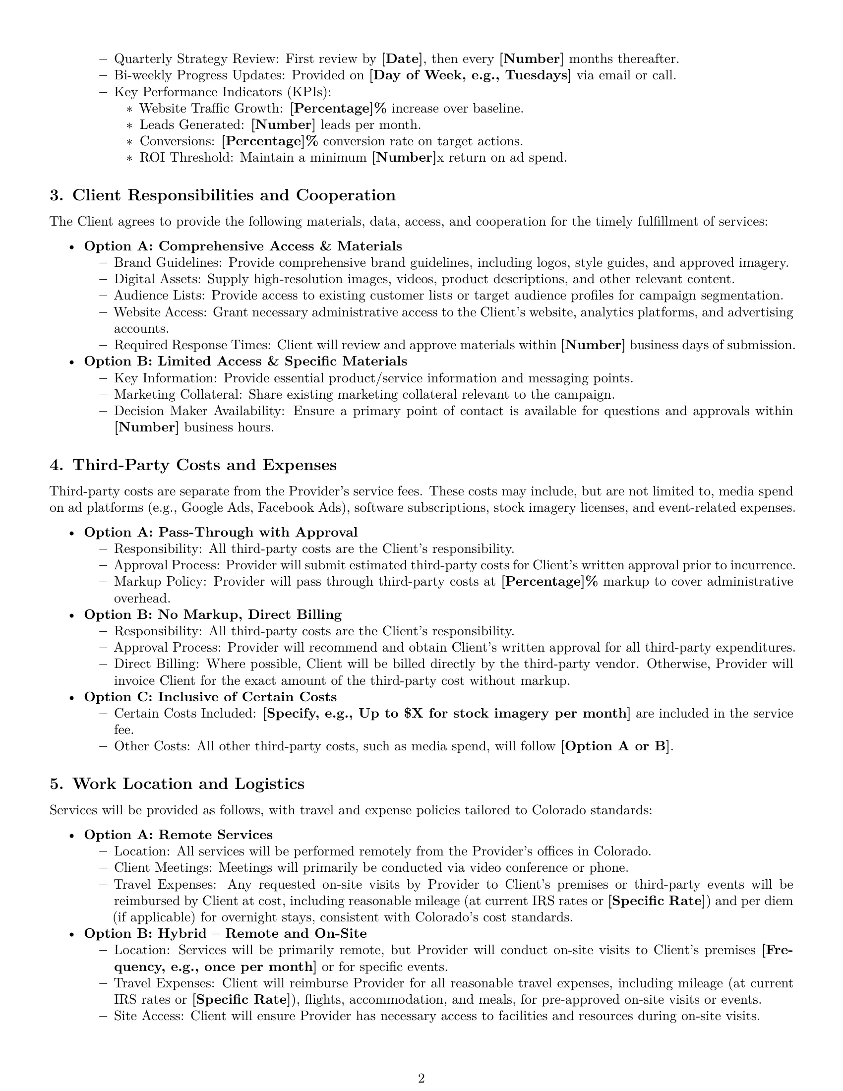 Preview page 2 of Pro Colorado marketing service contract template