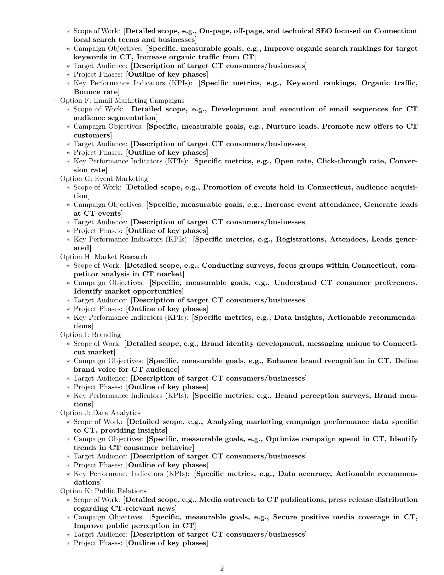 Preview page 2 of Pro Connecticut marketing service contract template