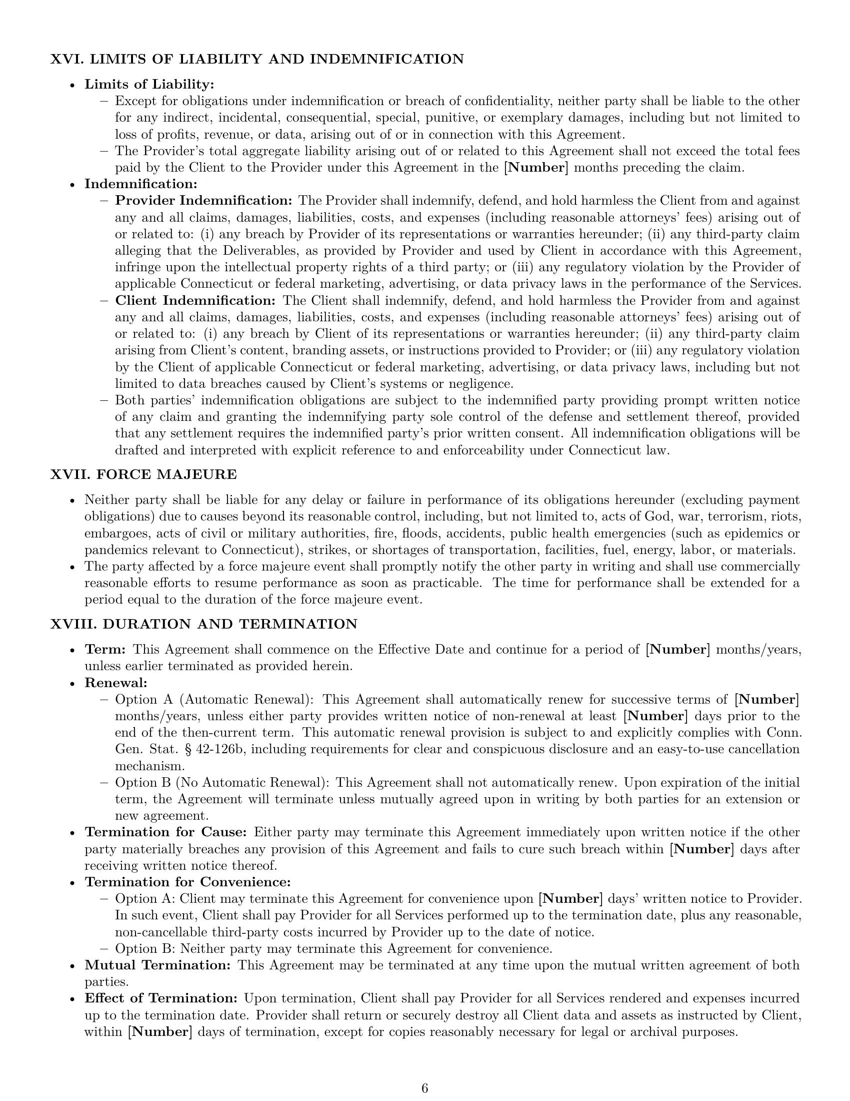 Preview page 6 of Pro Connecticut marketing service contract template