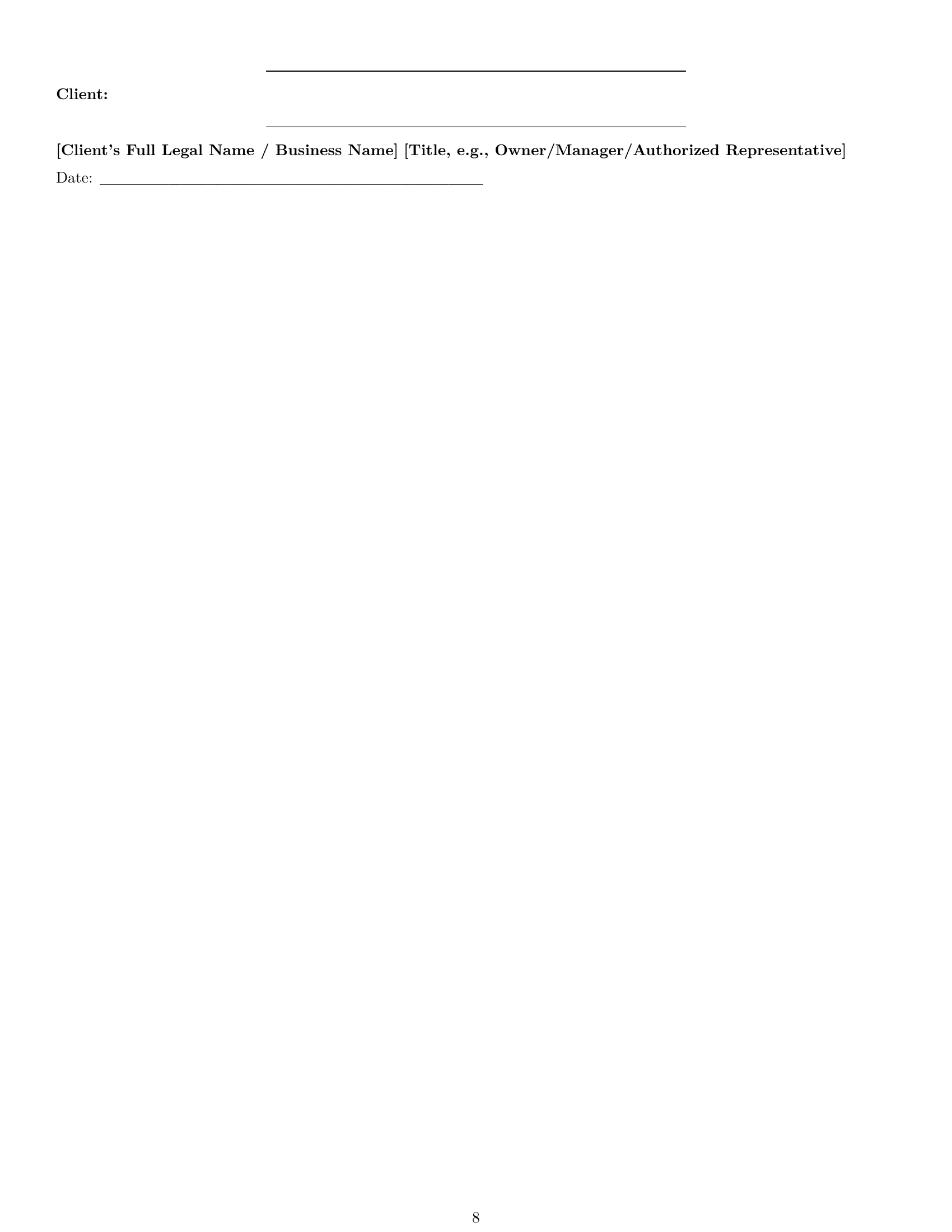 Preview page 8 of Pro Georgia cleaning service contract template