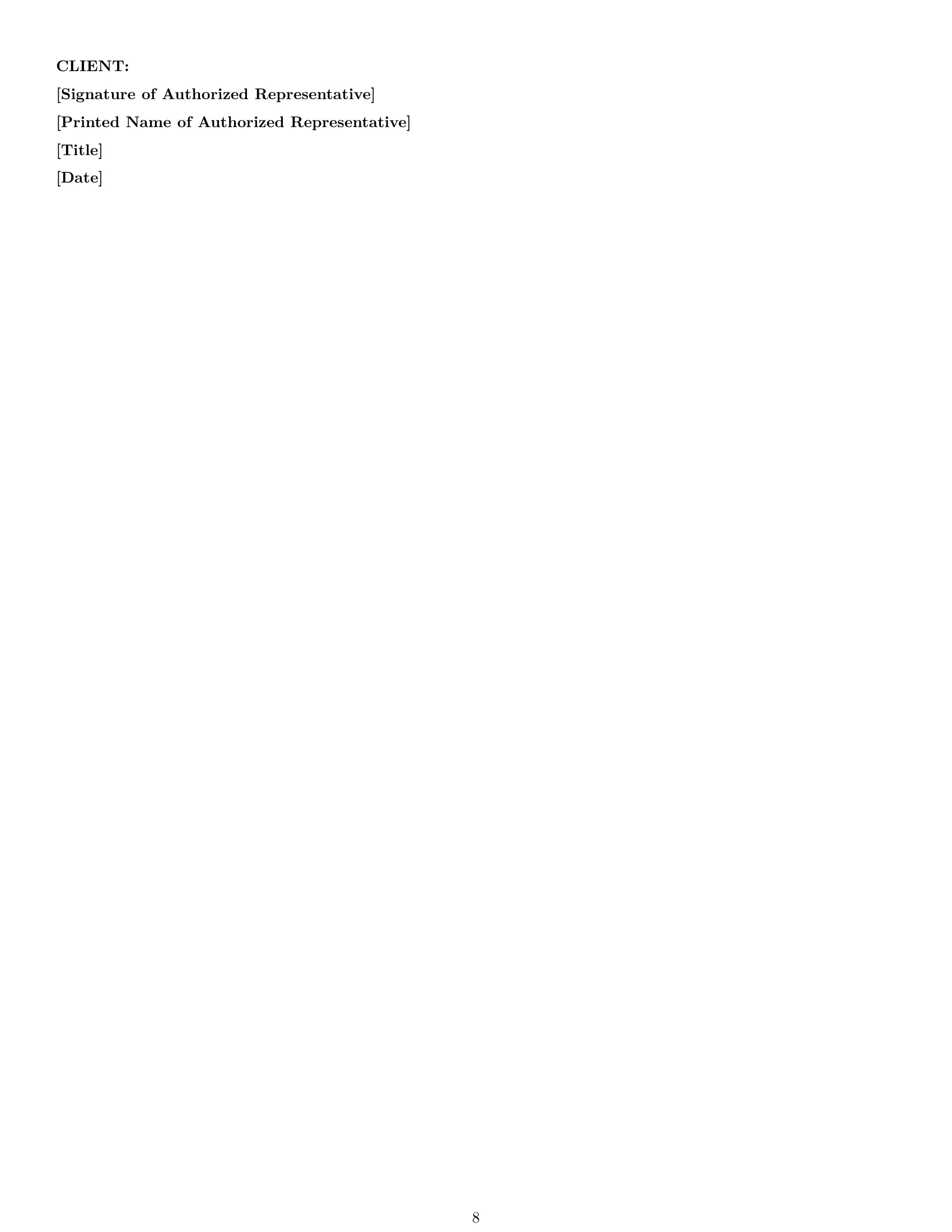 Preview page 8 of Pro Missouri cleaning service contract template