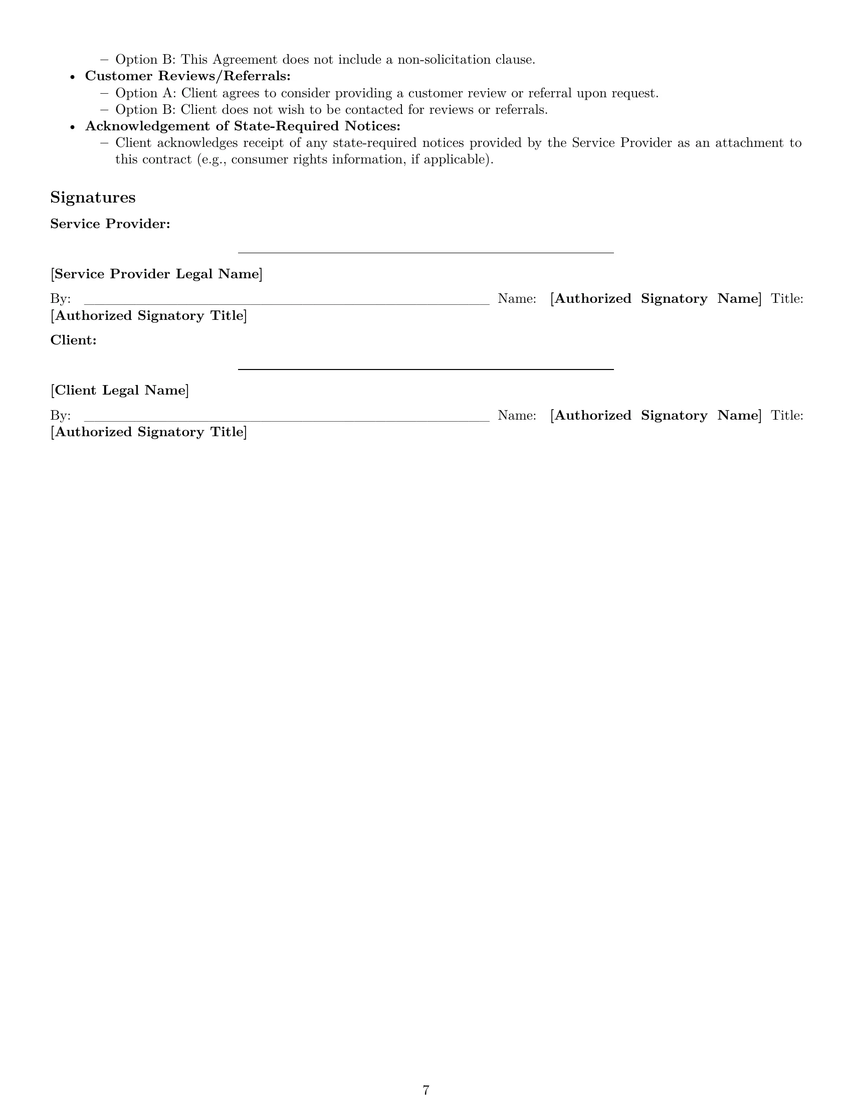 Preview page 7 of Pro Rhode Island cleaning service contract template