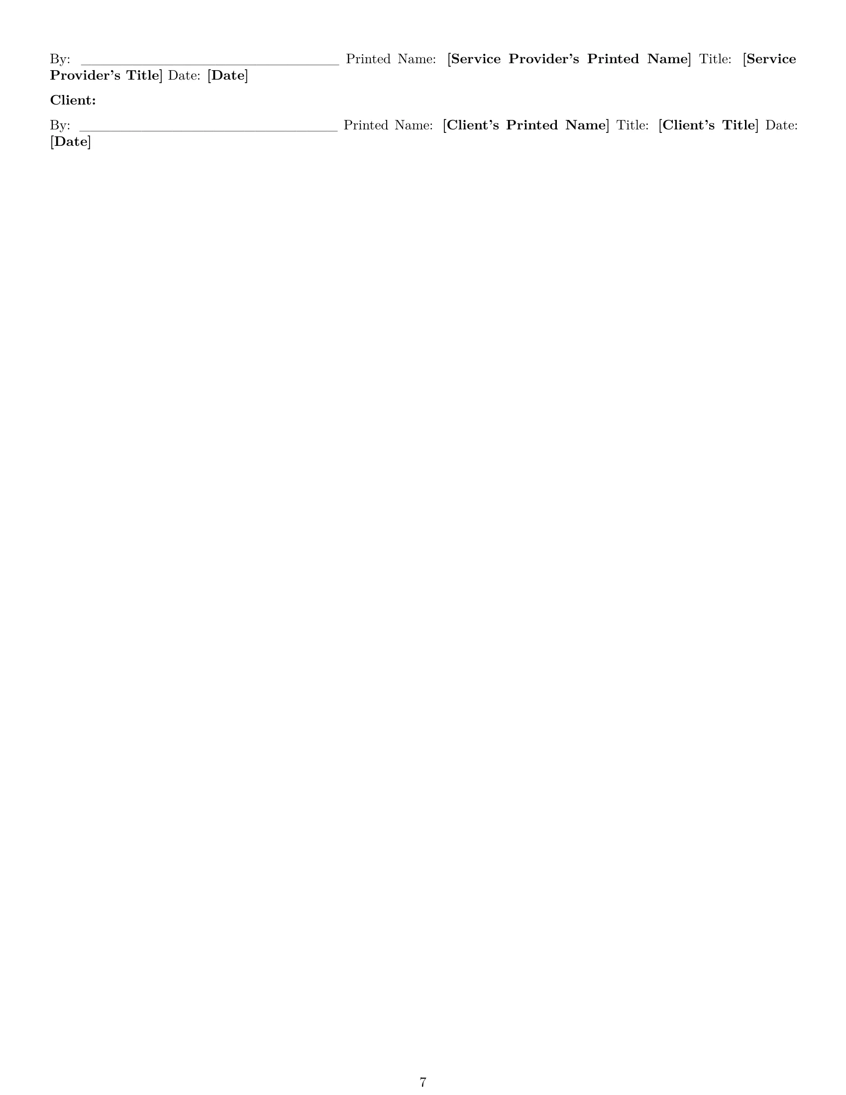 Preview page 7 of Pro South Dakota cleaning service contract template
