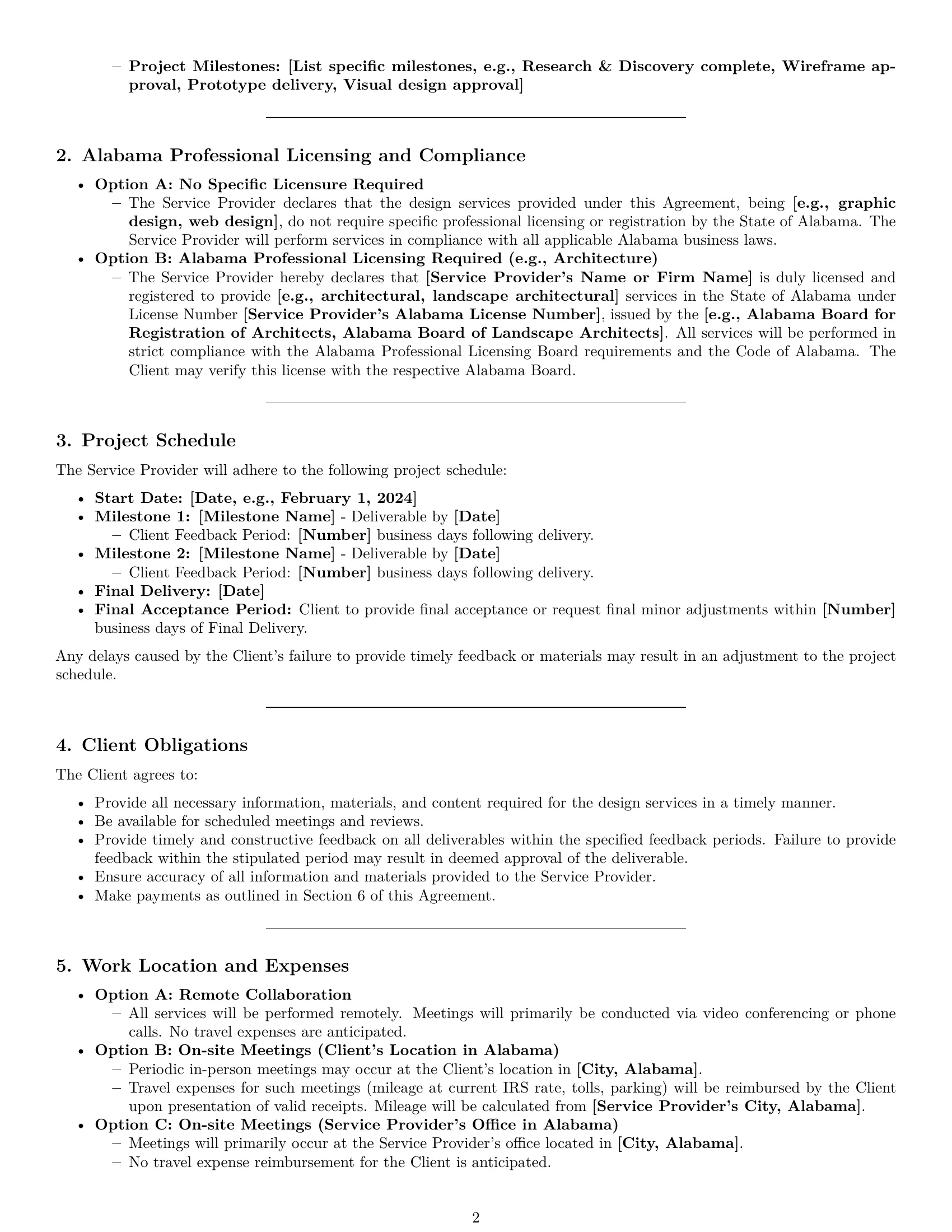 Preview page 2 of Pro Alabama design service contract template