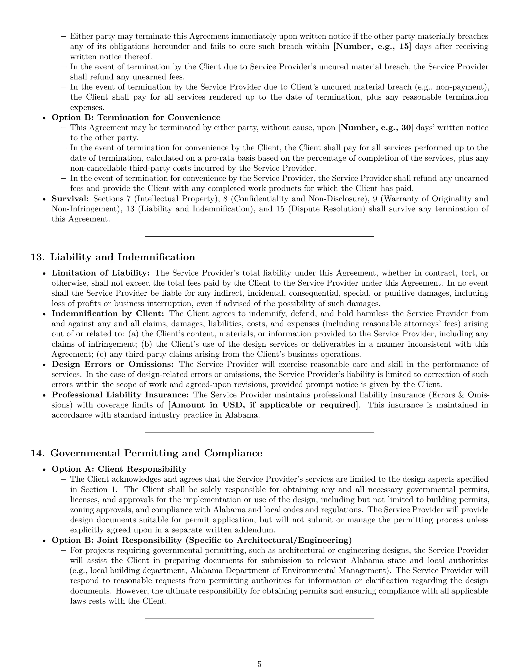 Preview page 5 of Pro Alabama design service contract template
