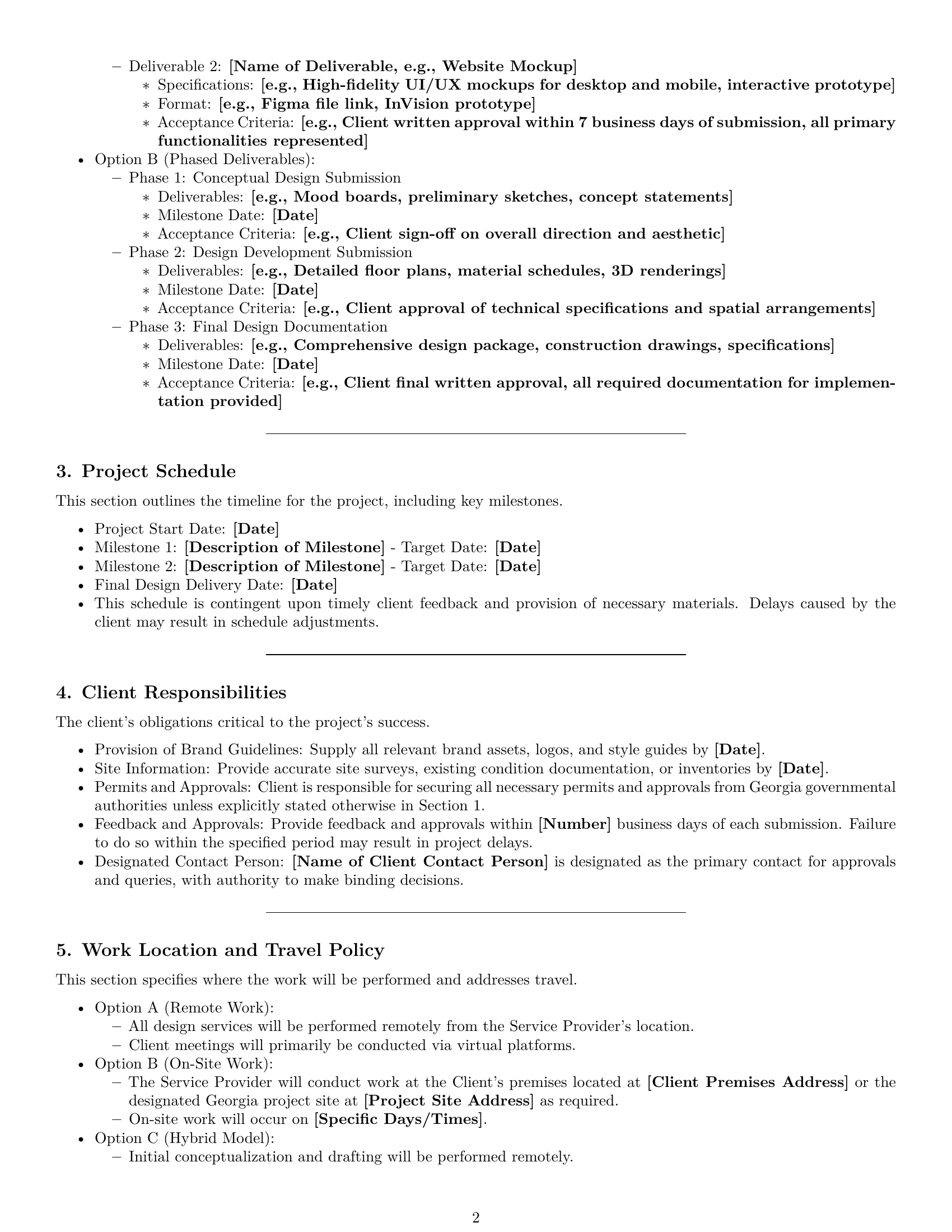 Preview page 2 of Pro Georgia design service contract template
