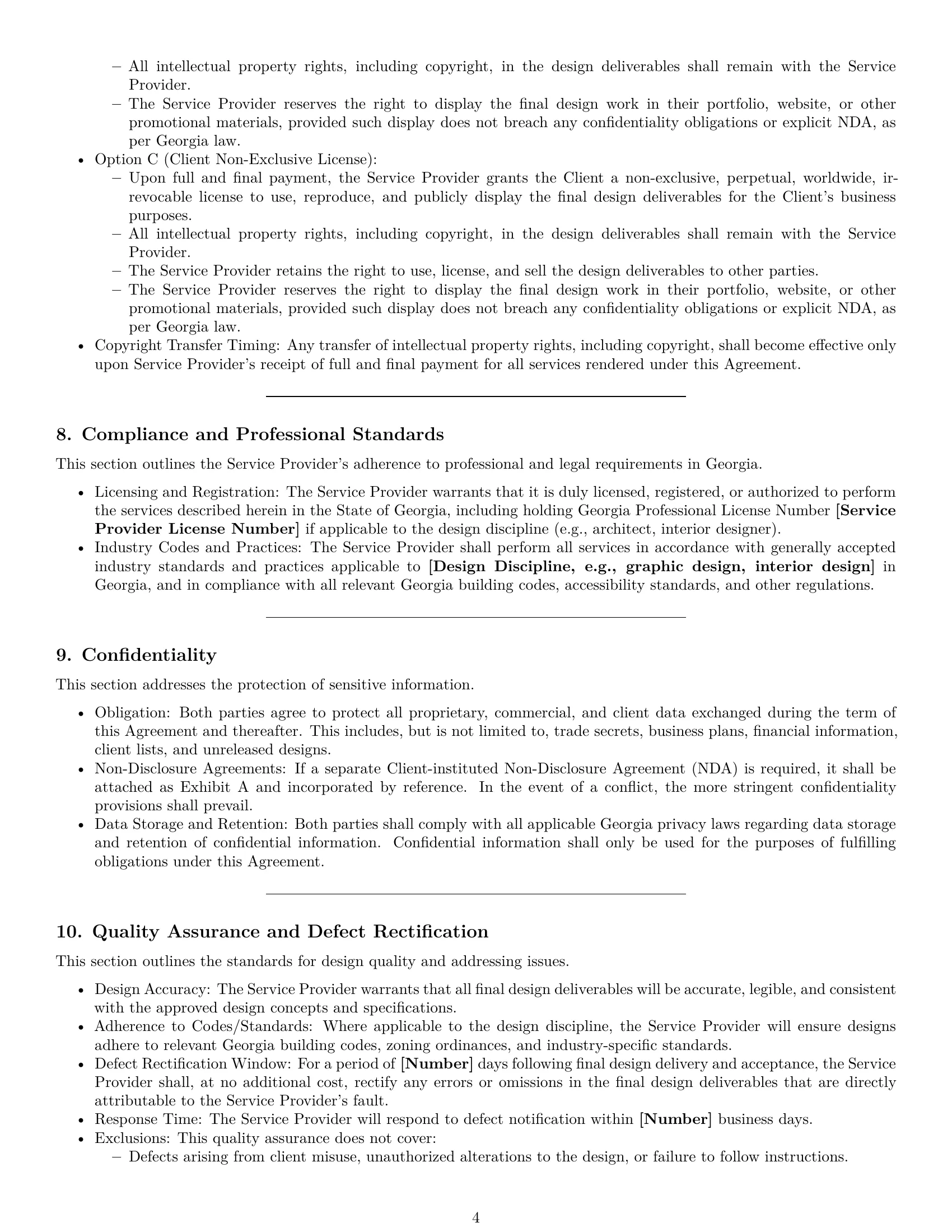 Preview page 4 of Pro Georgia design service contract template