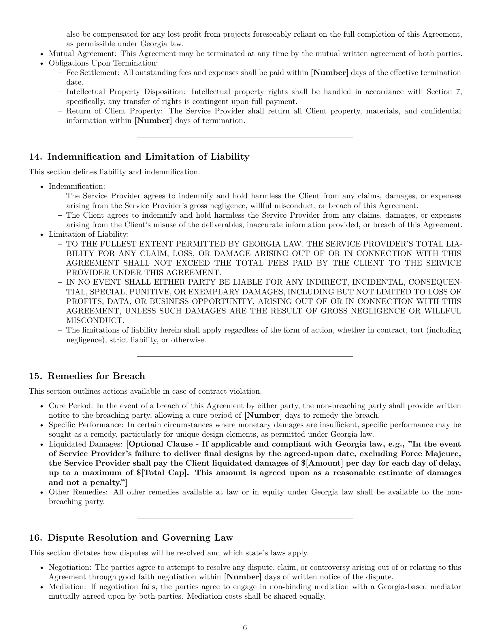 Preview page 6 of Pro Georgia design service contract template