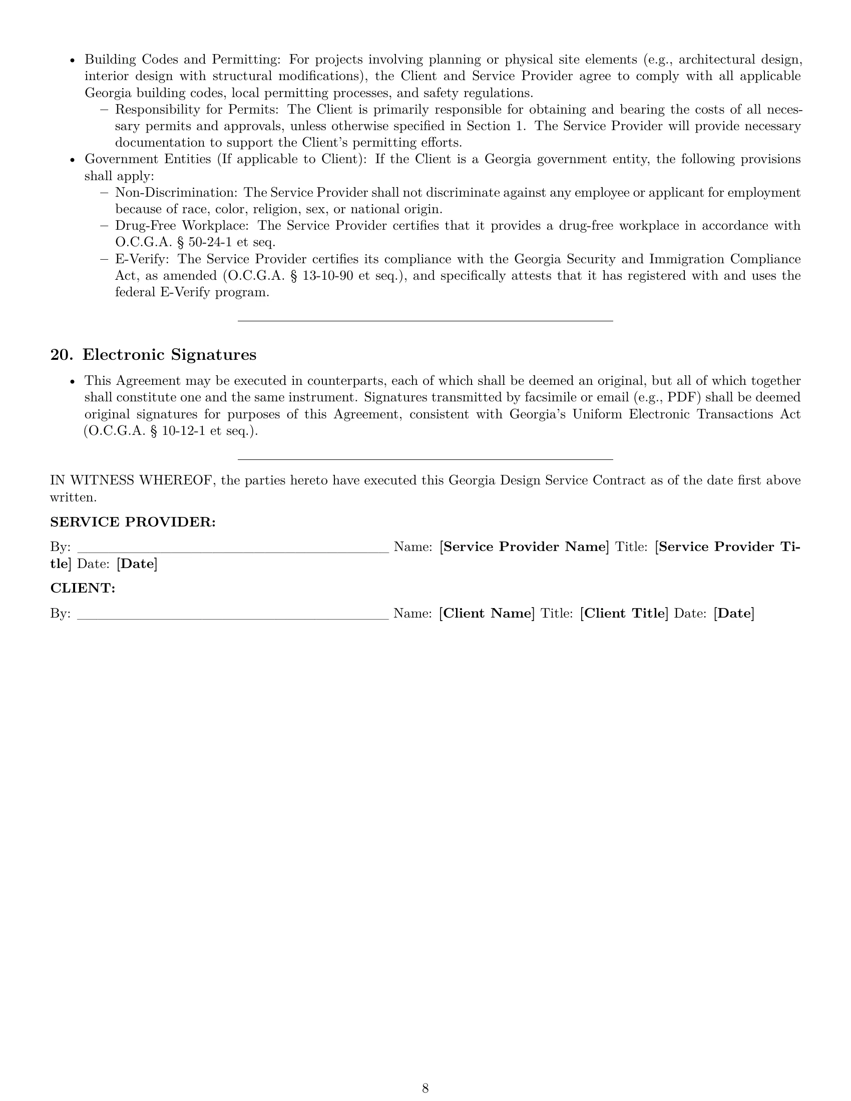 Preview page 8 of Pro Georgia design service contract template