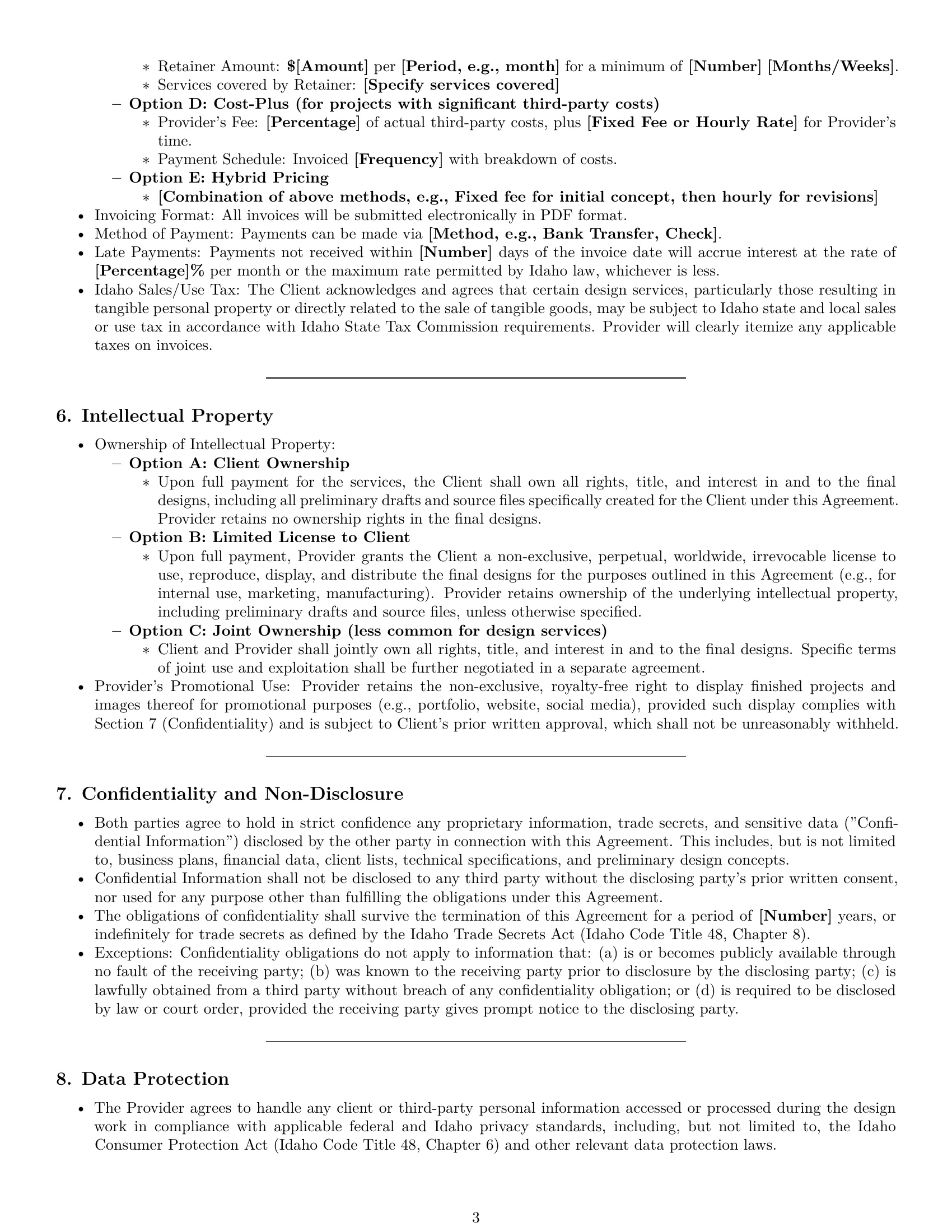 Preview page 3 of Pro Idaho design service contract template