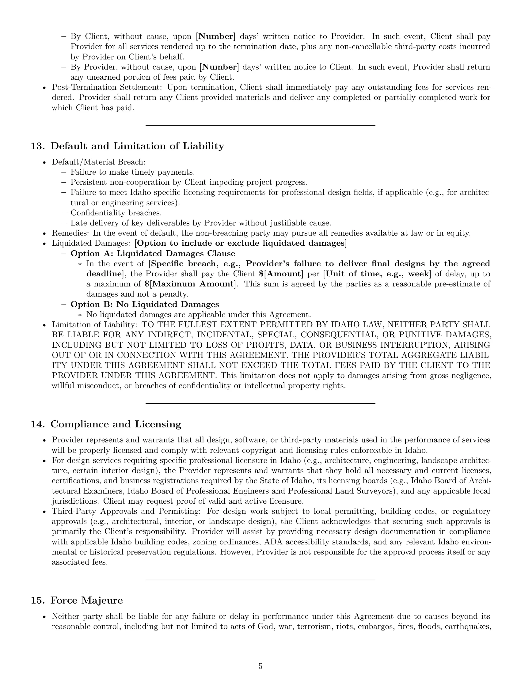 Preview page 5 of Pro Idaho design service contract template