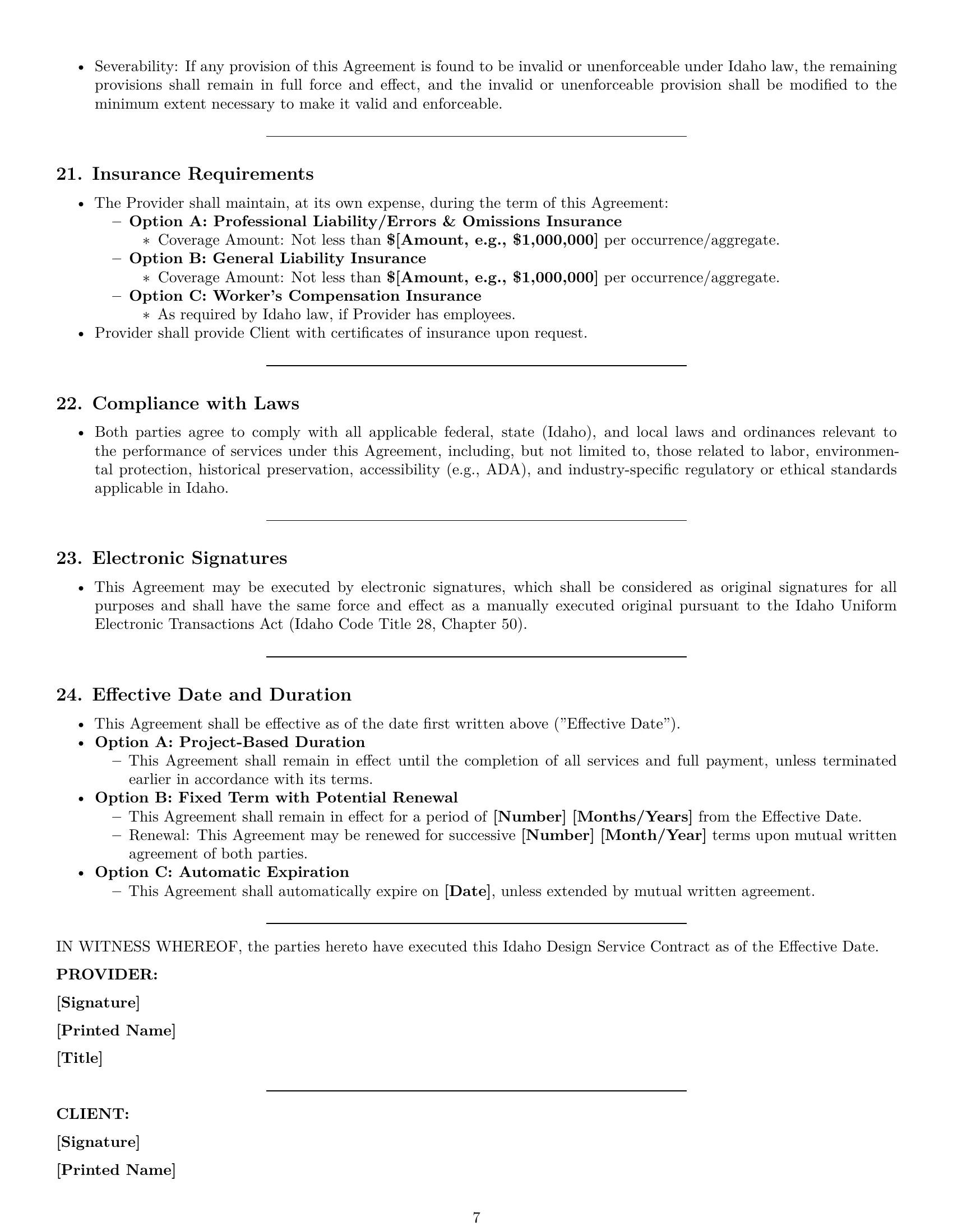 Preview page 7 of Pro Idaho design service contract template