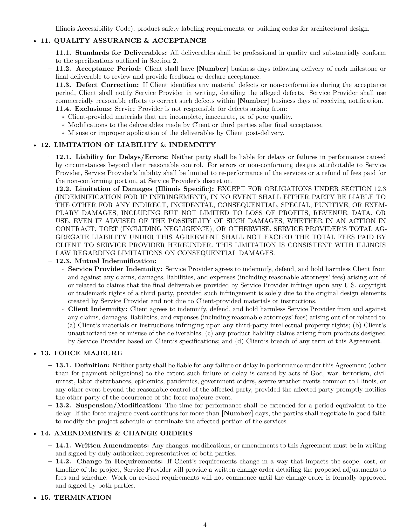 Preview page 4 of Pro Illinois design service contract template