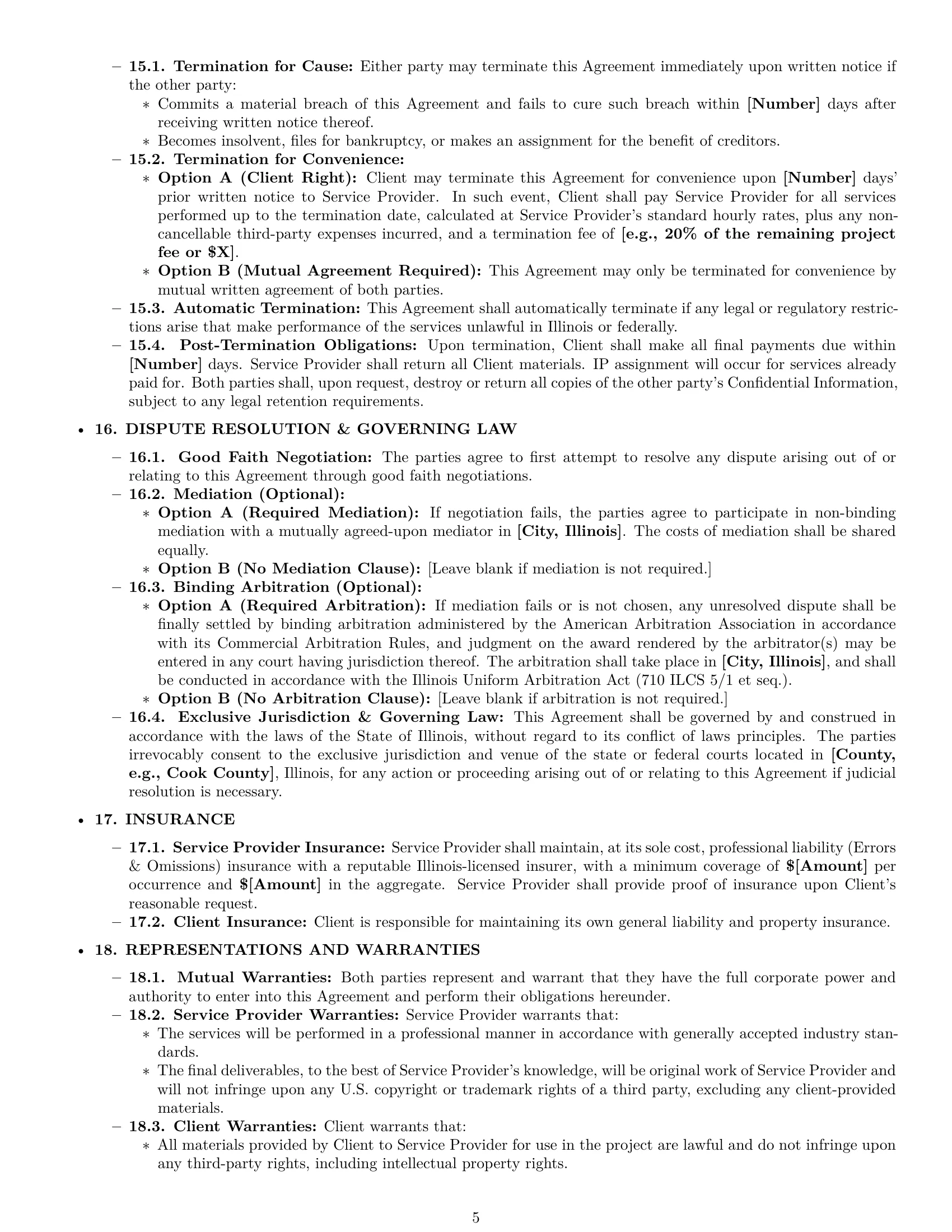 Preview page 5 of Pro Illinois design service contract template
