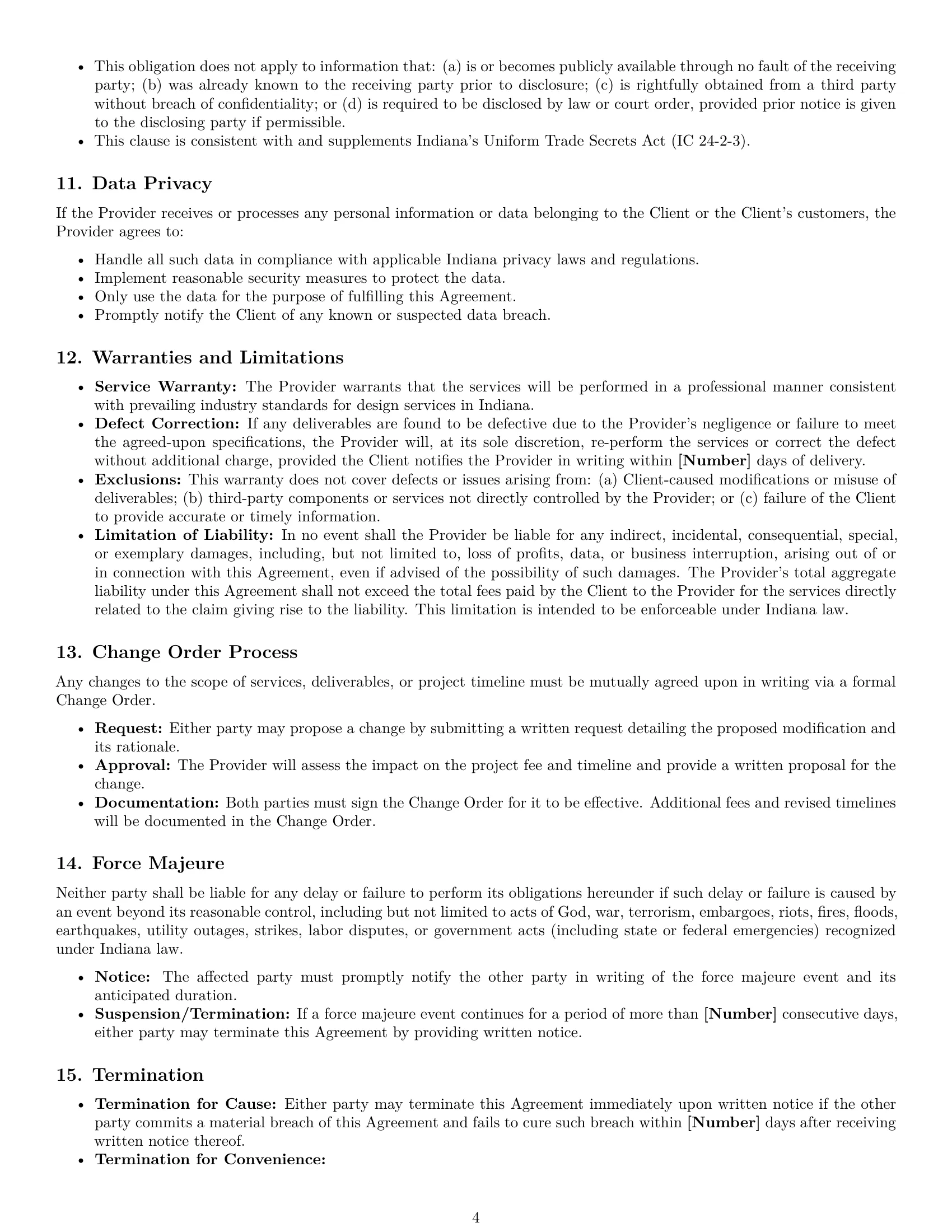 Preview page 4 of Pro Indiana design service contract template