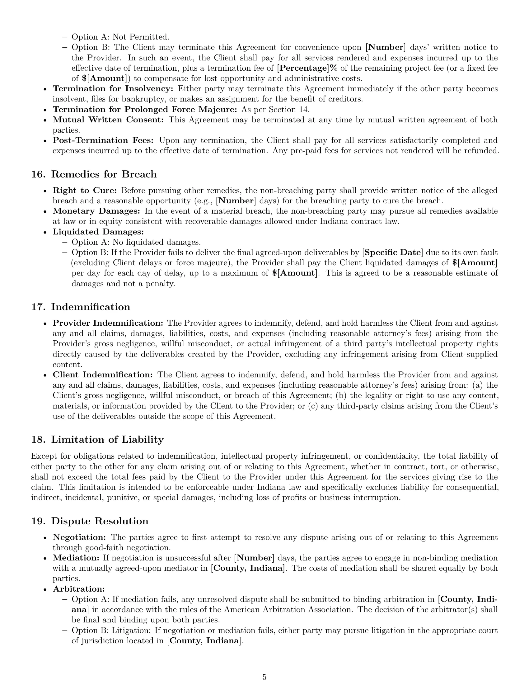 Preview page 5 of Pro Indiana design service contract template