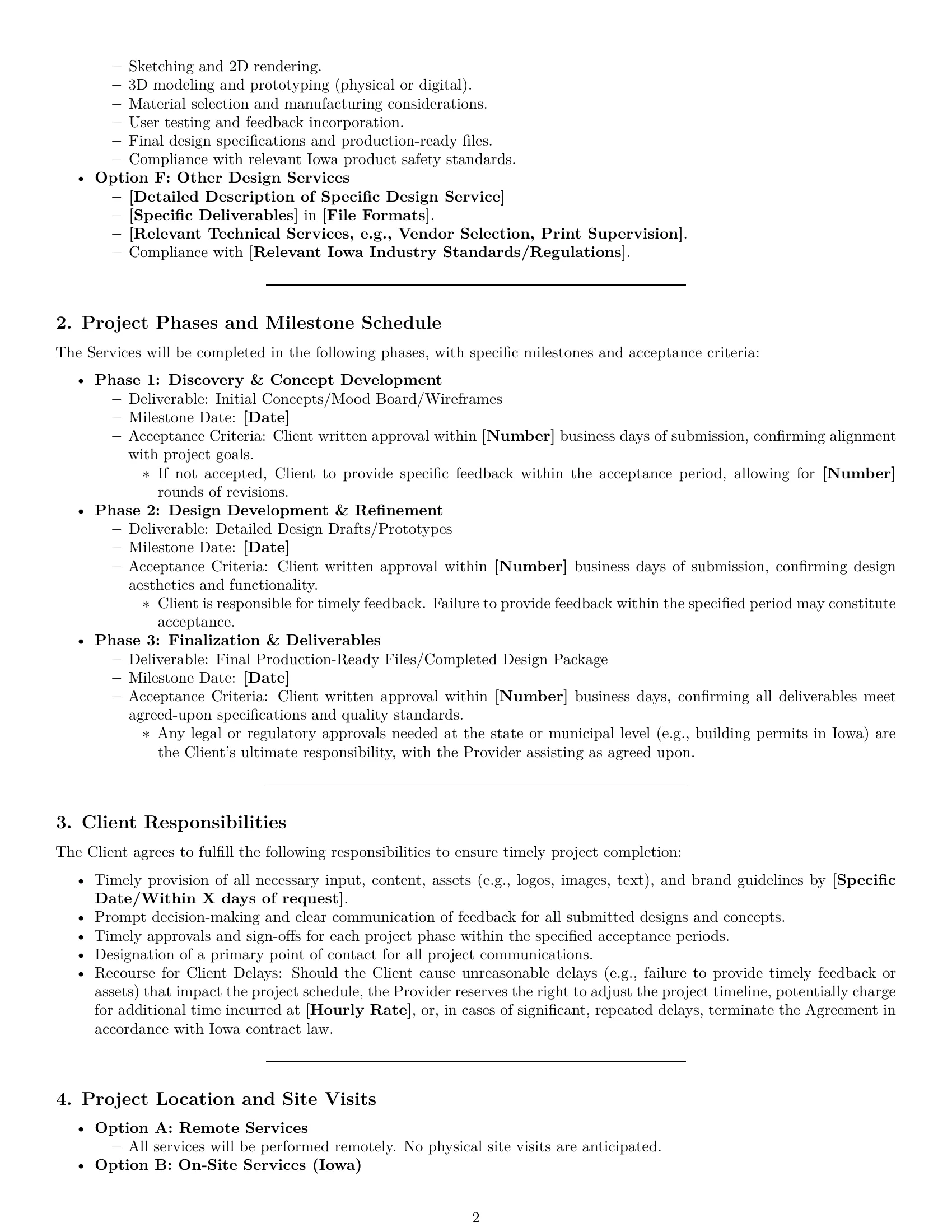 Preview page 2 of Pro Iowa design service contract template