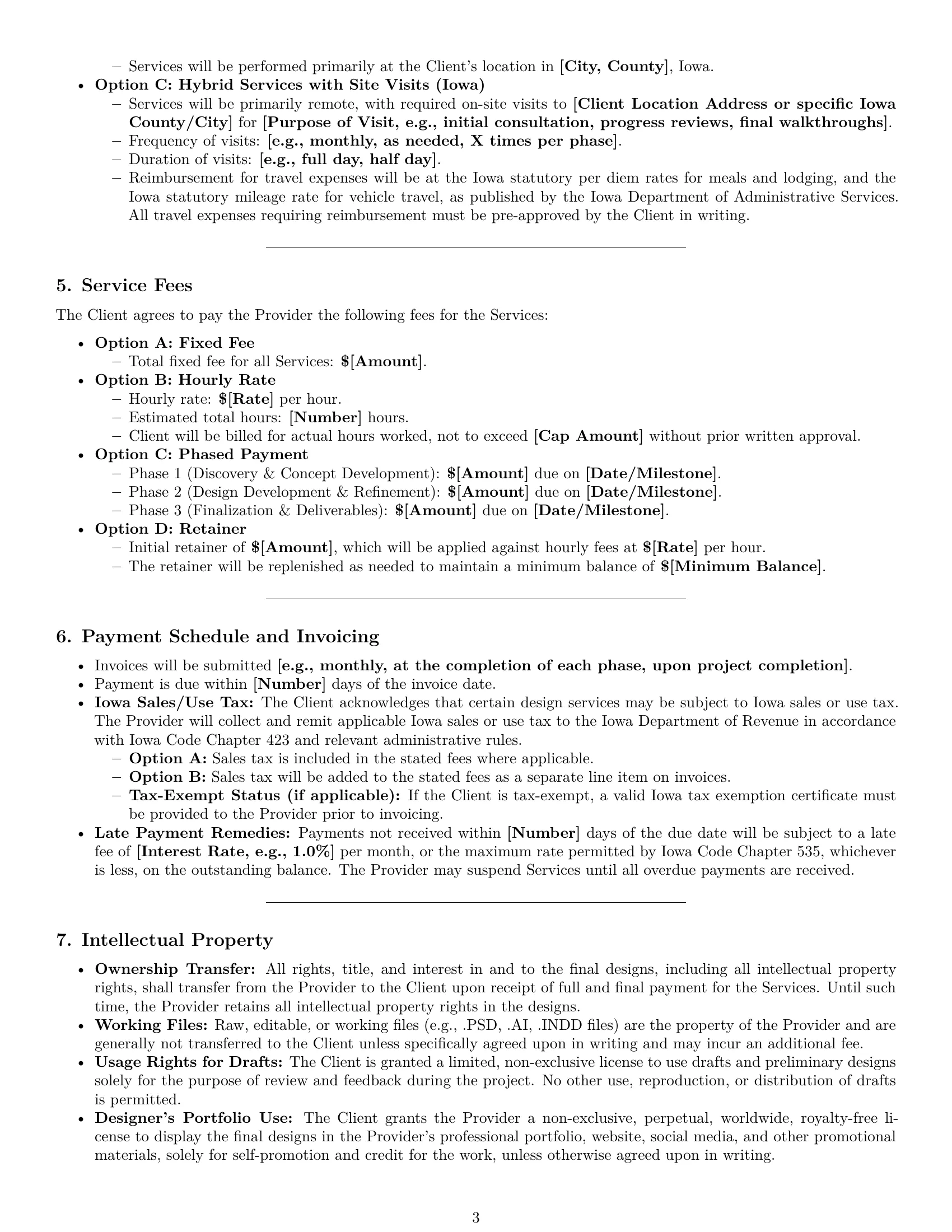 Preview page 3 of Pro Iowa design service contract template