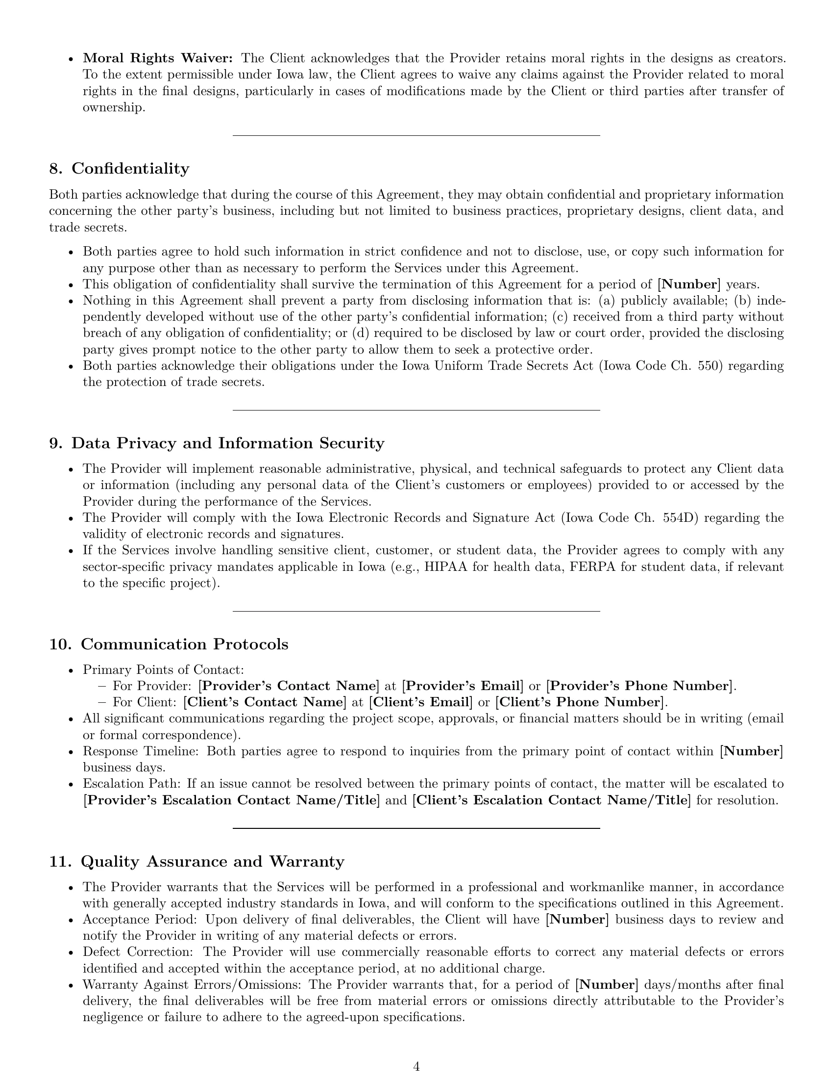 Preview page 4 of Pro Iowa design service contract template