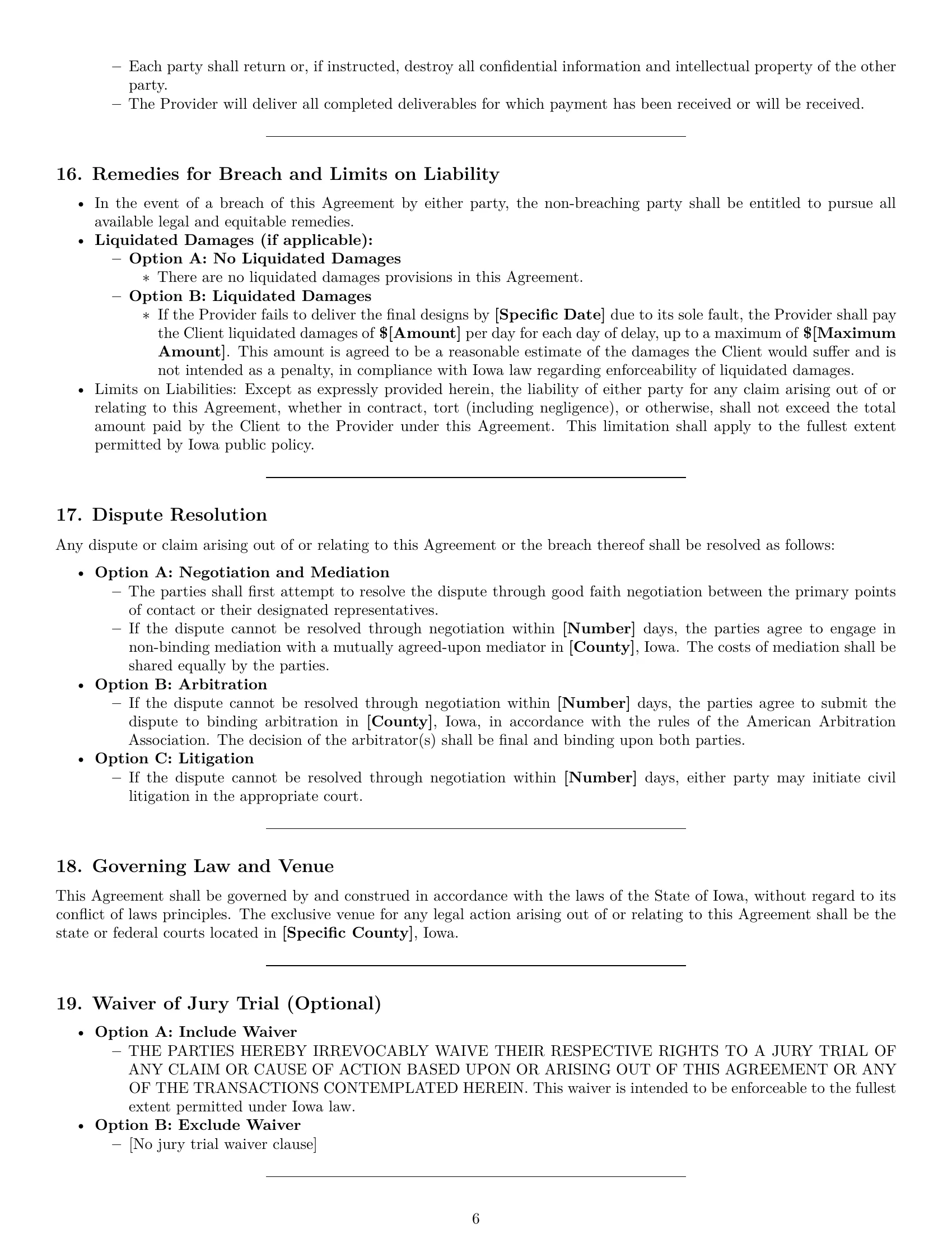 Preview page 6 of Pro Iowa design service contract template