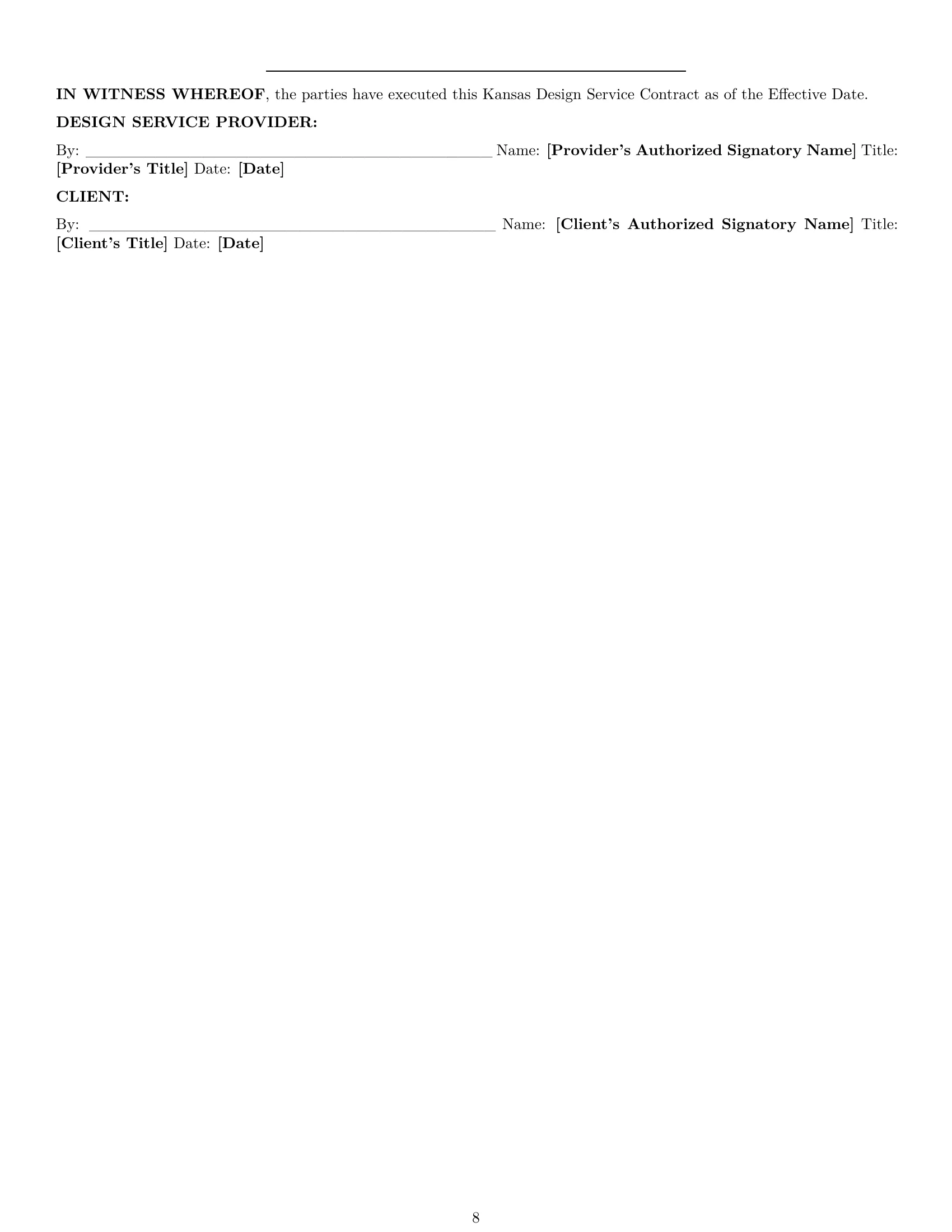 Preview page 8 of Pro Kansas design service contract template