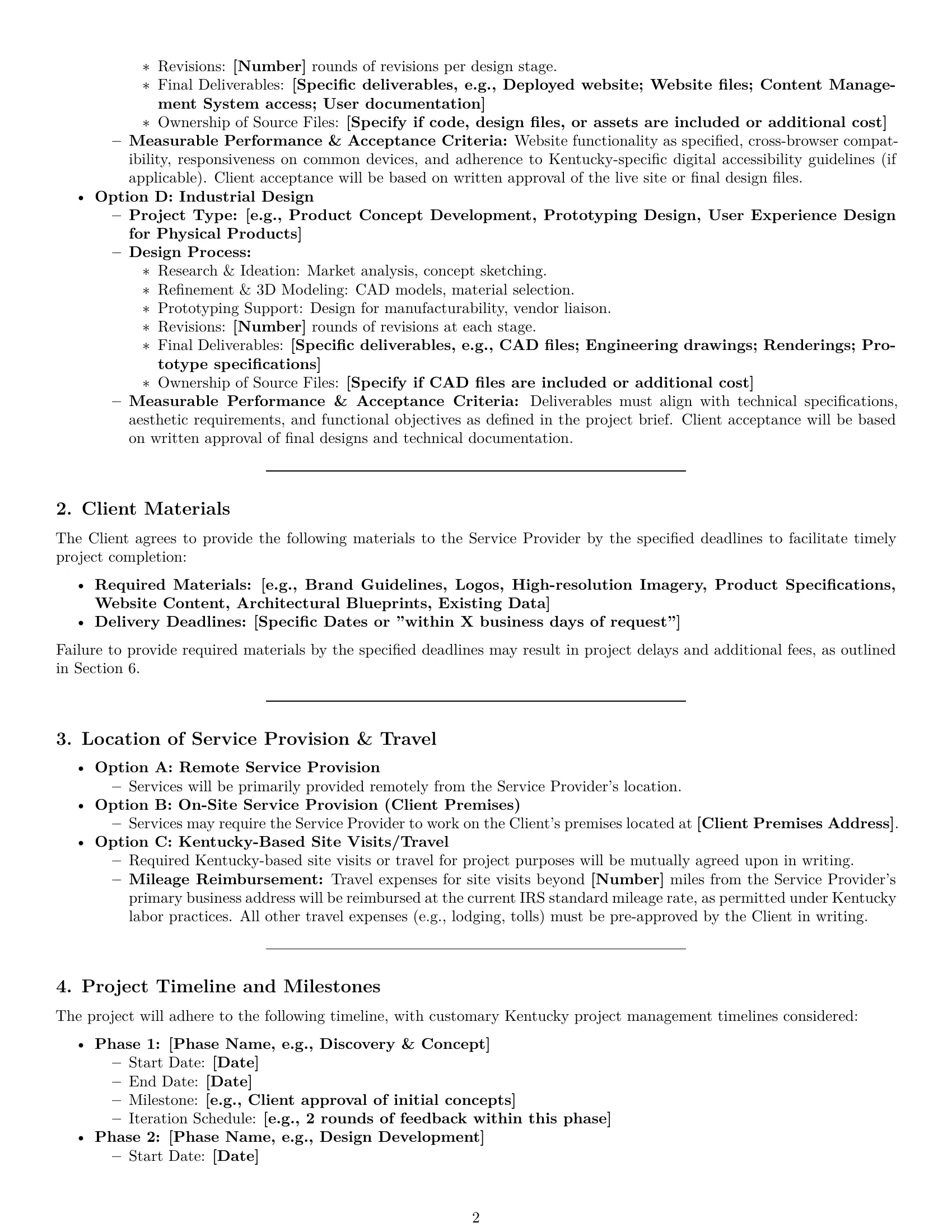 Preview page 2 of Pro Kentucky design service contract template