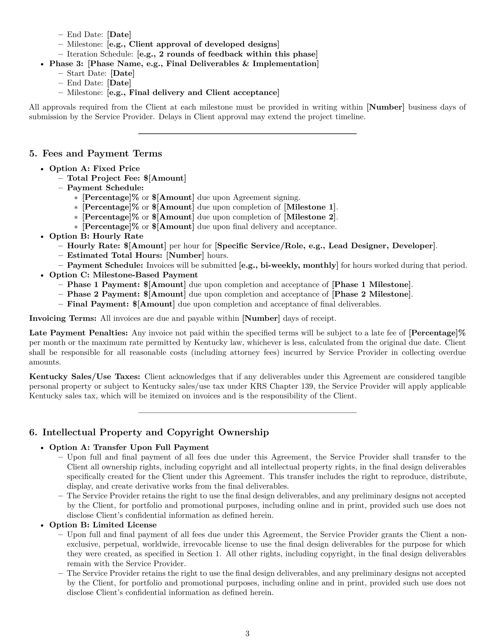 Preview page 3 of Pro Kentucky design service contract template