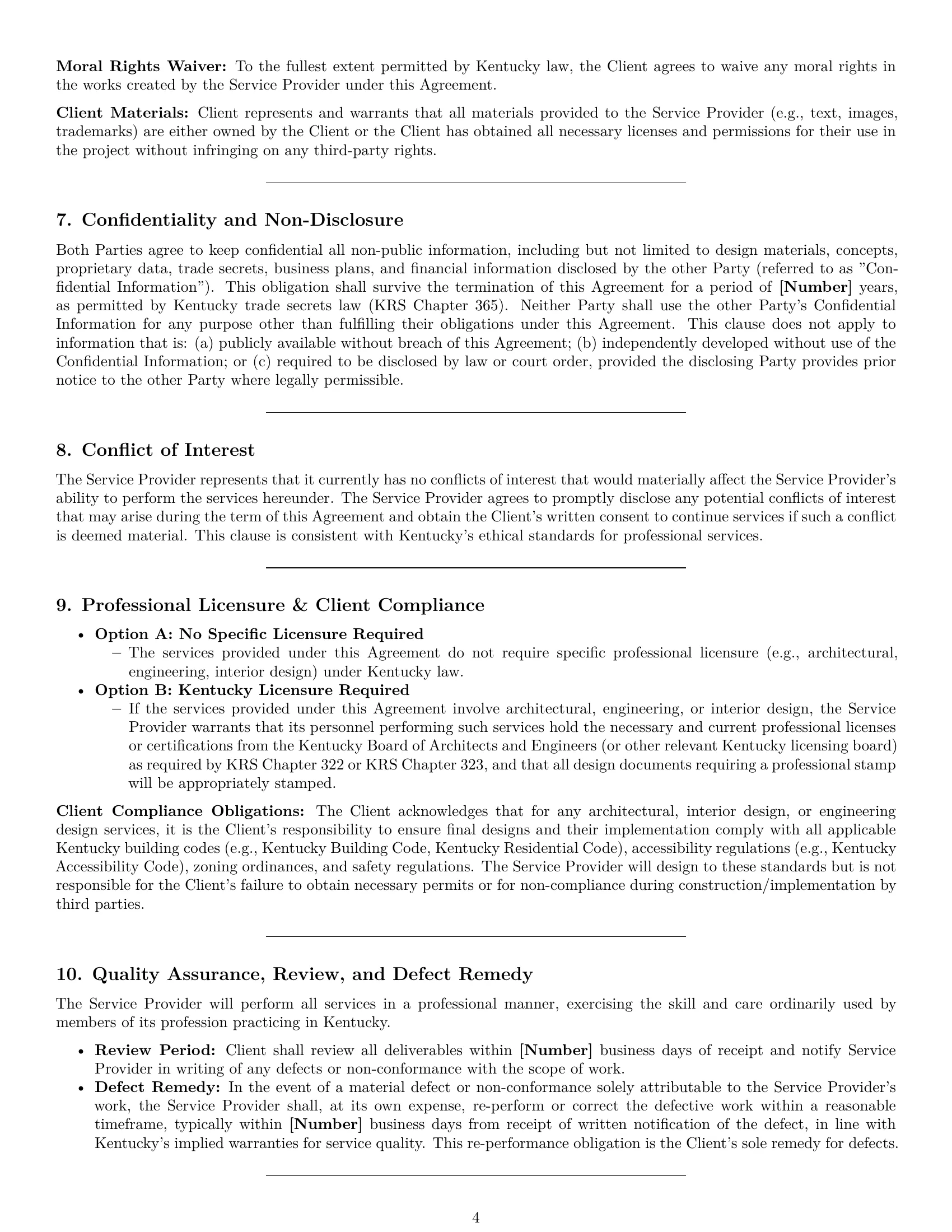 Preview page 4 of Pro Kentucky design service contract template
