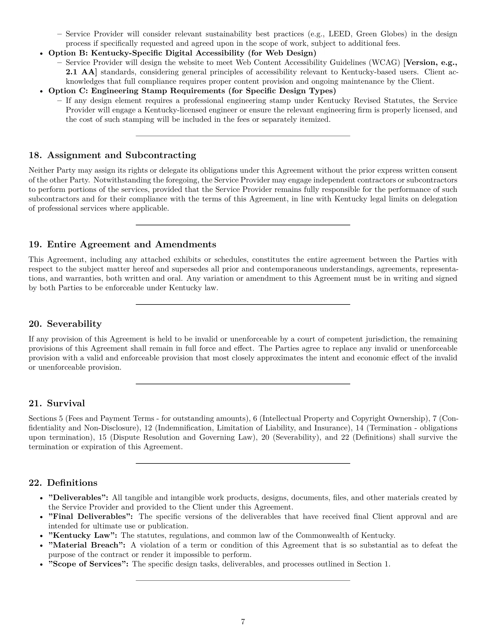 Preview page 7 of Pro Kentucky design service contract template
