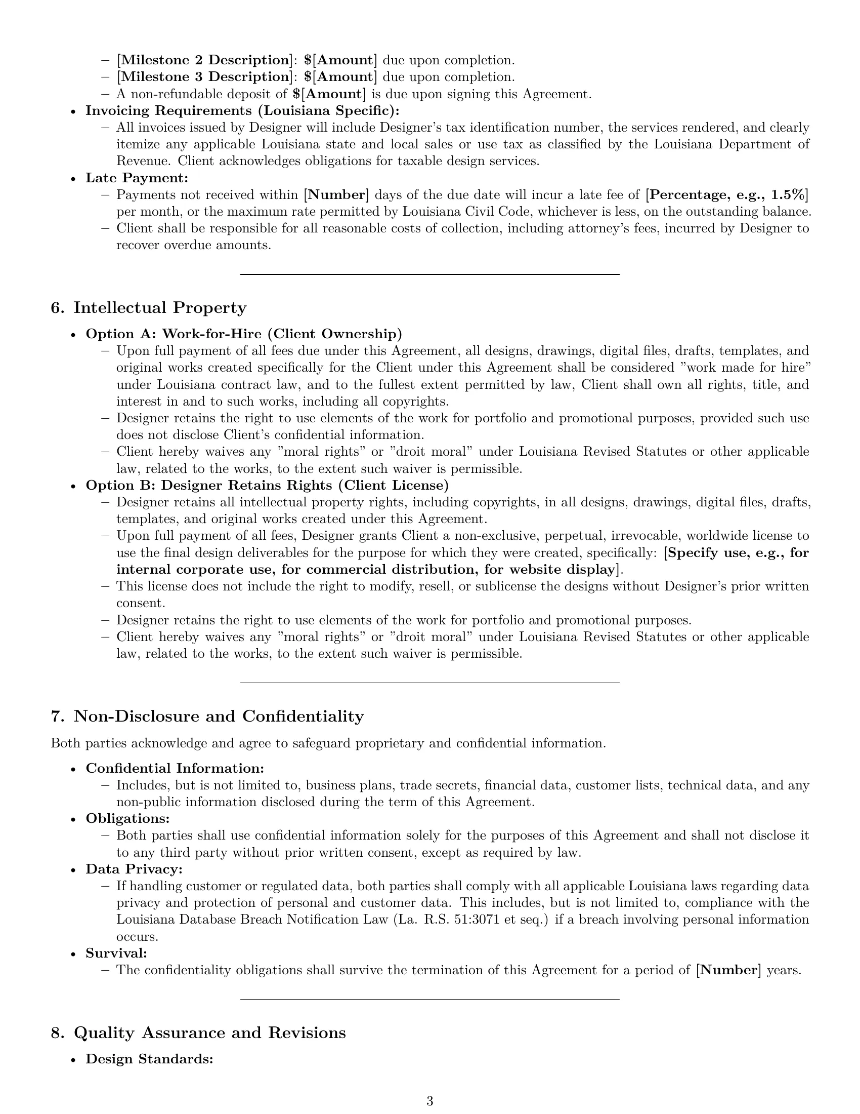 Preview page 3 of Pro Louisiana design service contract template
