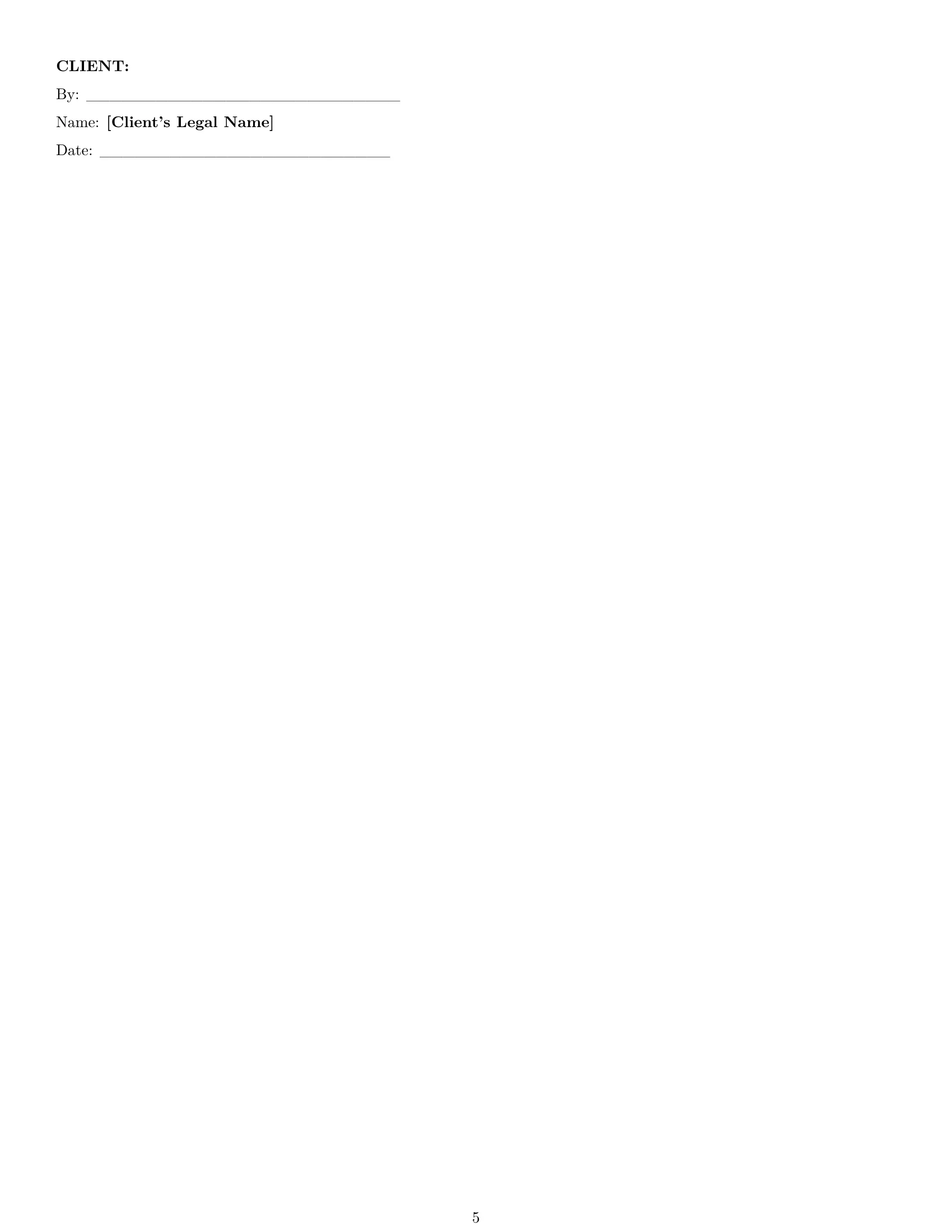 Preview page 5 of Pro Maine design service contract template