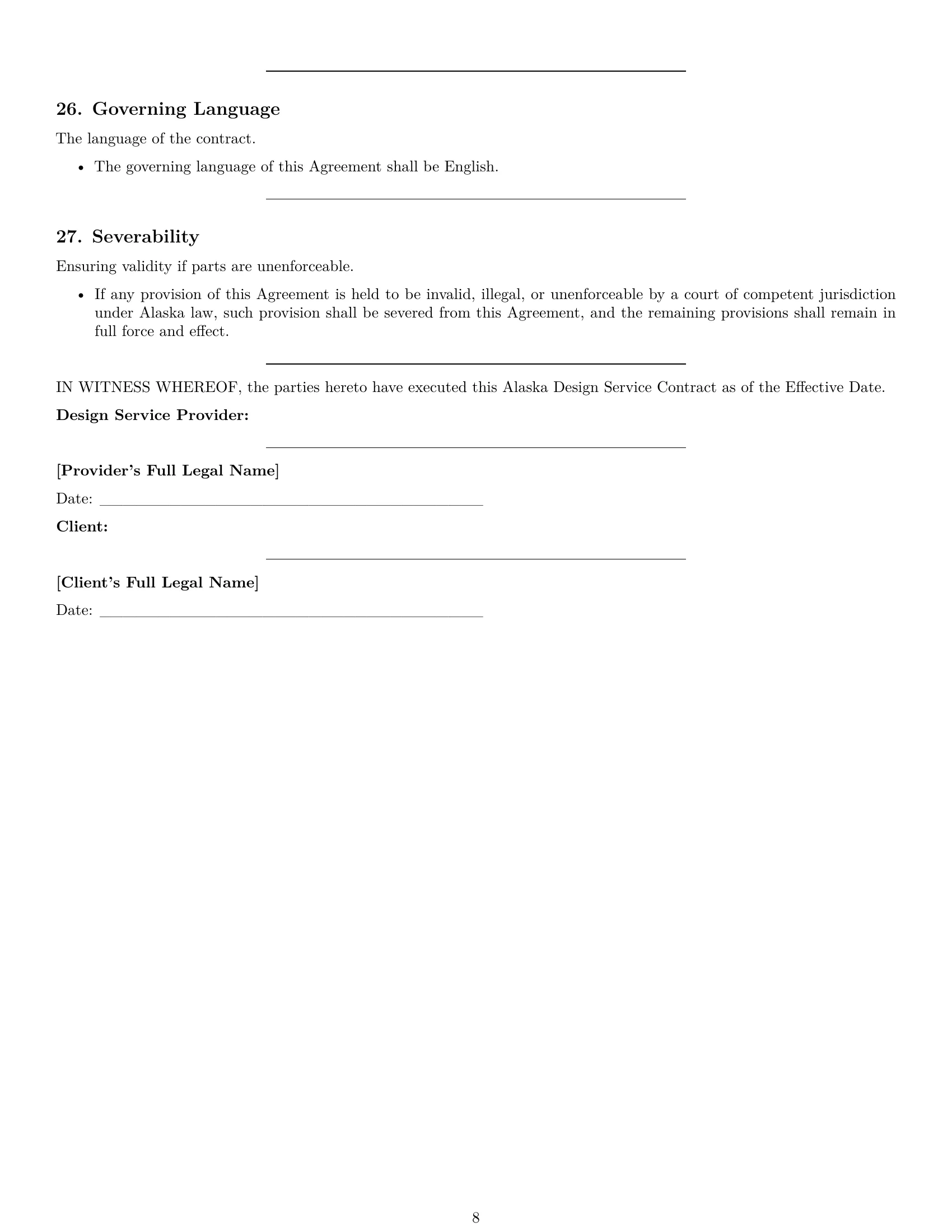 Preview page 8 of Pro Alaska design service contract template