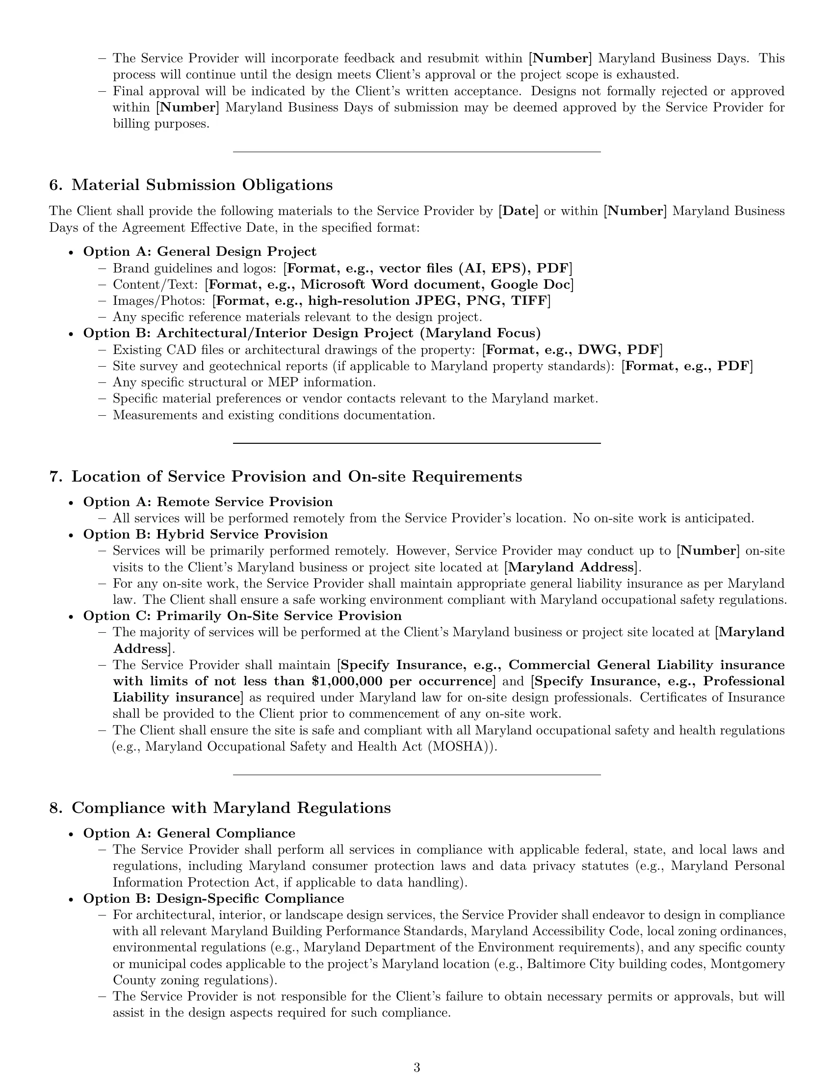 Preview page 3 of Pro Maryland design service contract template