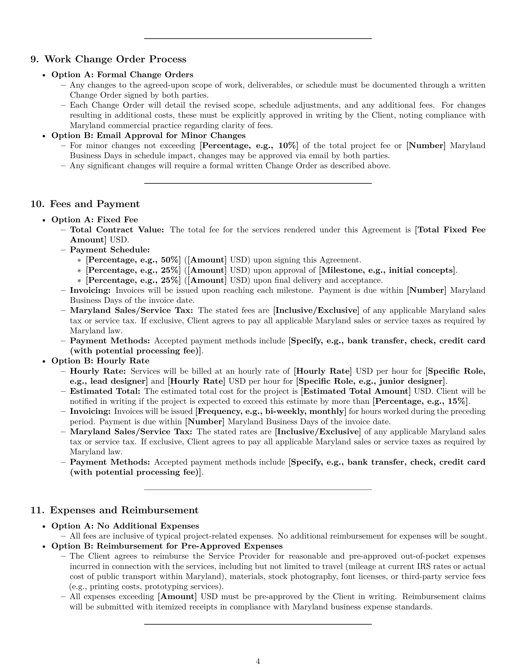 Preview page 4 of Pro Maryland design service contract template