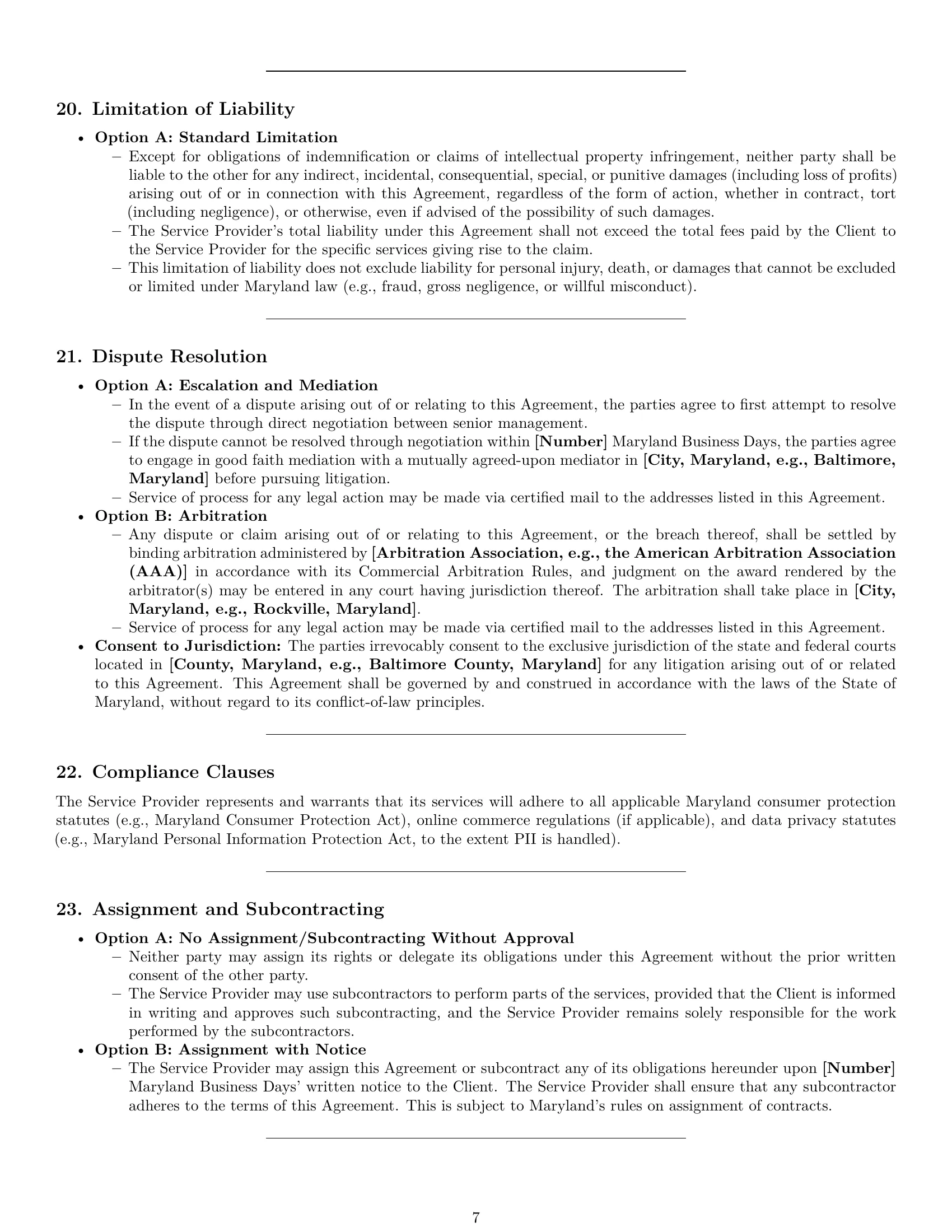 Preview page 7 of Pro Maryland design service contract template